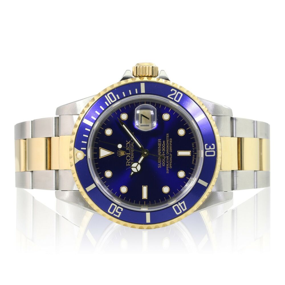 Rolex Submariner Blue Dial Oyster Band 16613 - luxuriantconcierge