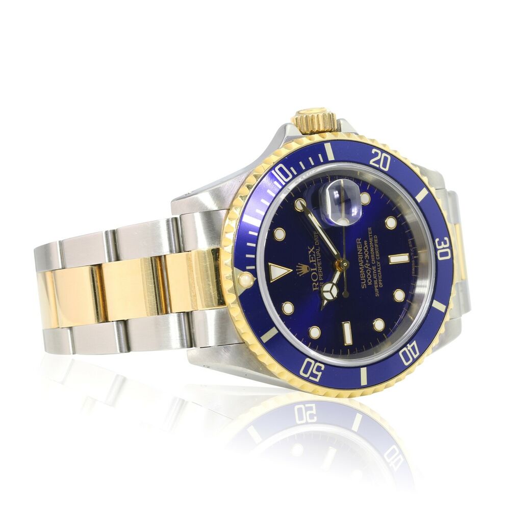 Rolex Submariner Blue Dial Oyster Band 16613 - luxuriantconcierge