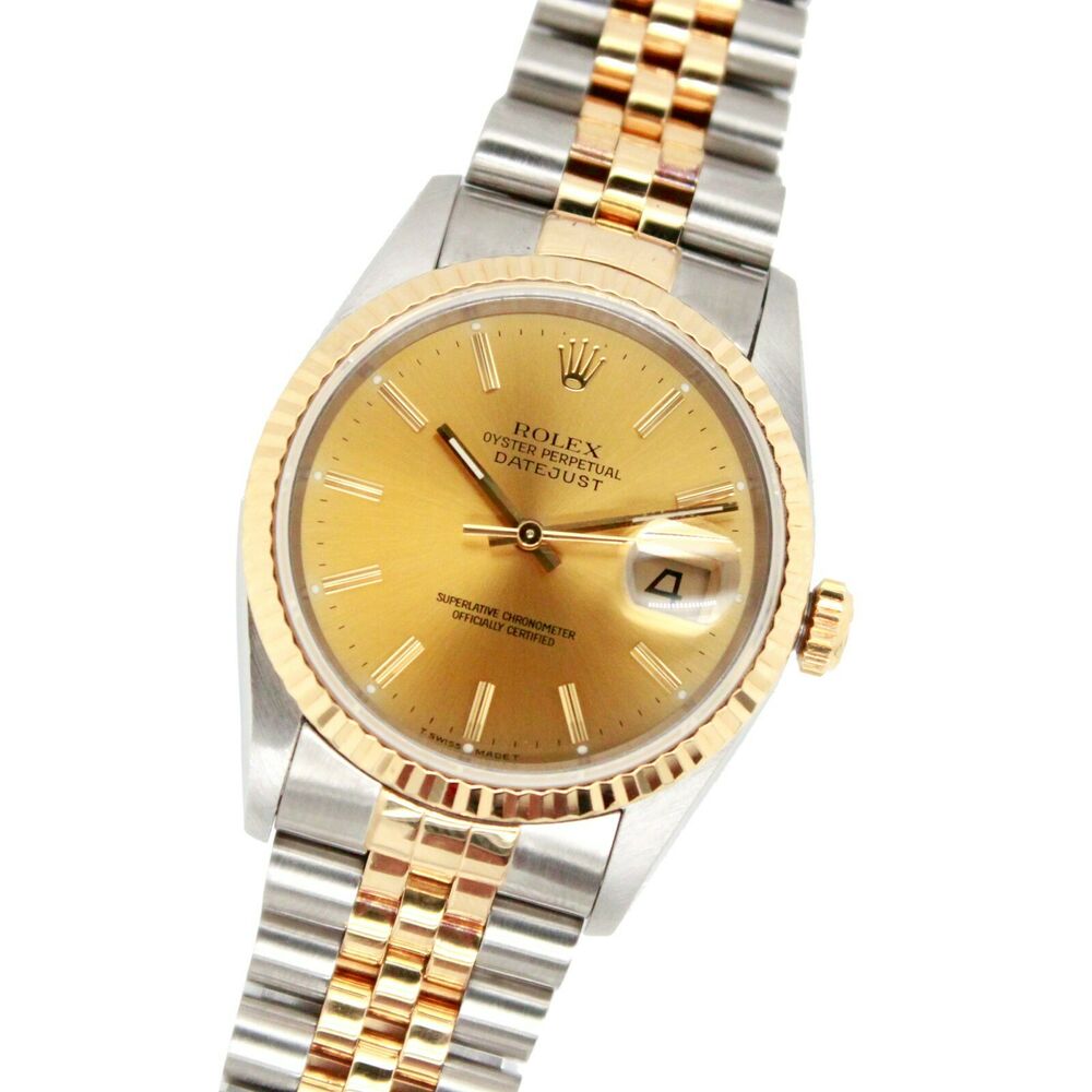 Rolex Datejust Champagne Index Jubilee 16233 w/ Paper - luxuriantconcierge