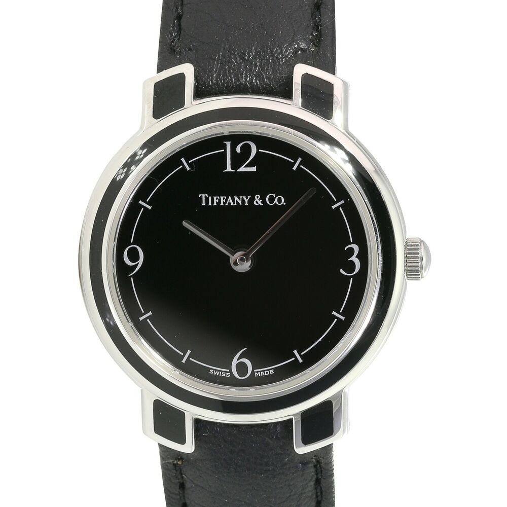 Tiffany & Co Black Leather Womens Watch - luxuriantconcierge