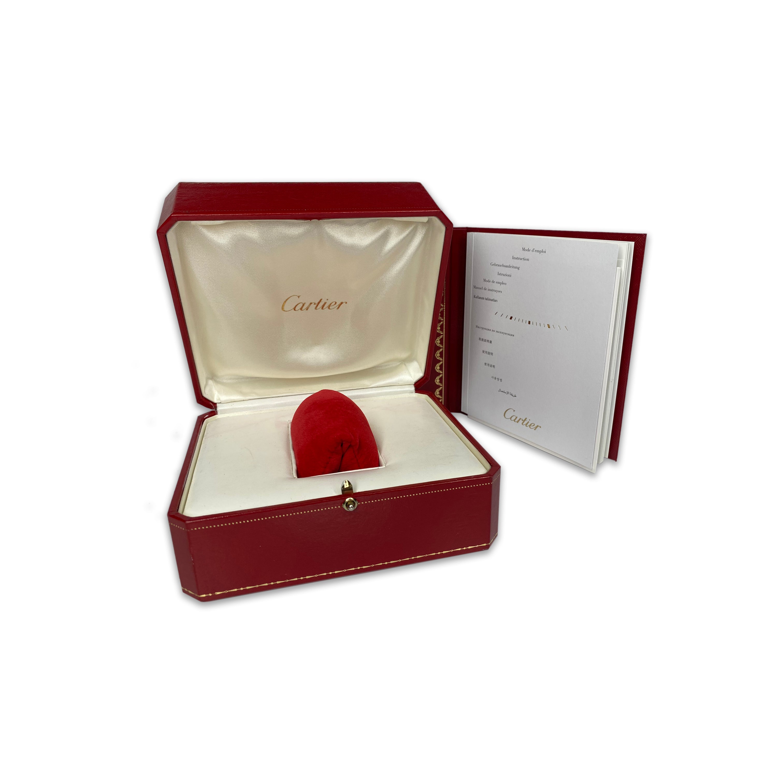 Cartier Red Watch Box with Outer Box and Booklet - luxuriantconcierge