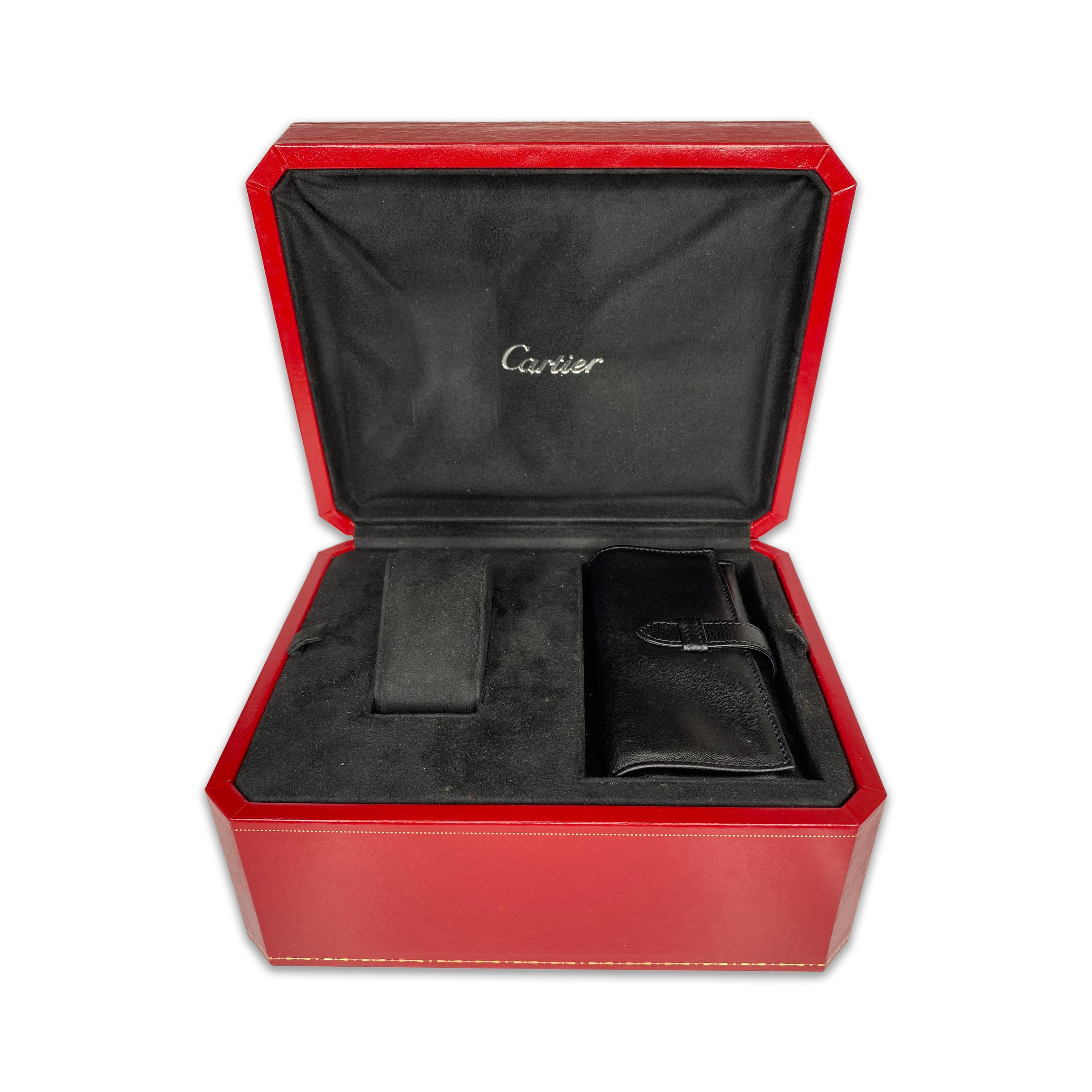 Original Cartier XL Watch Box with small wallet case for travel - luxuriantconcierge