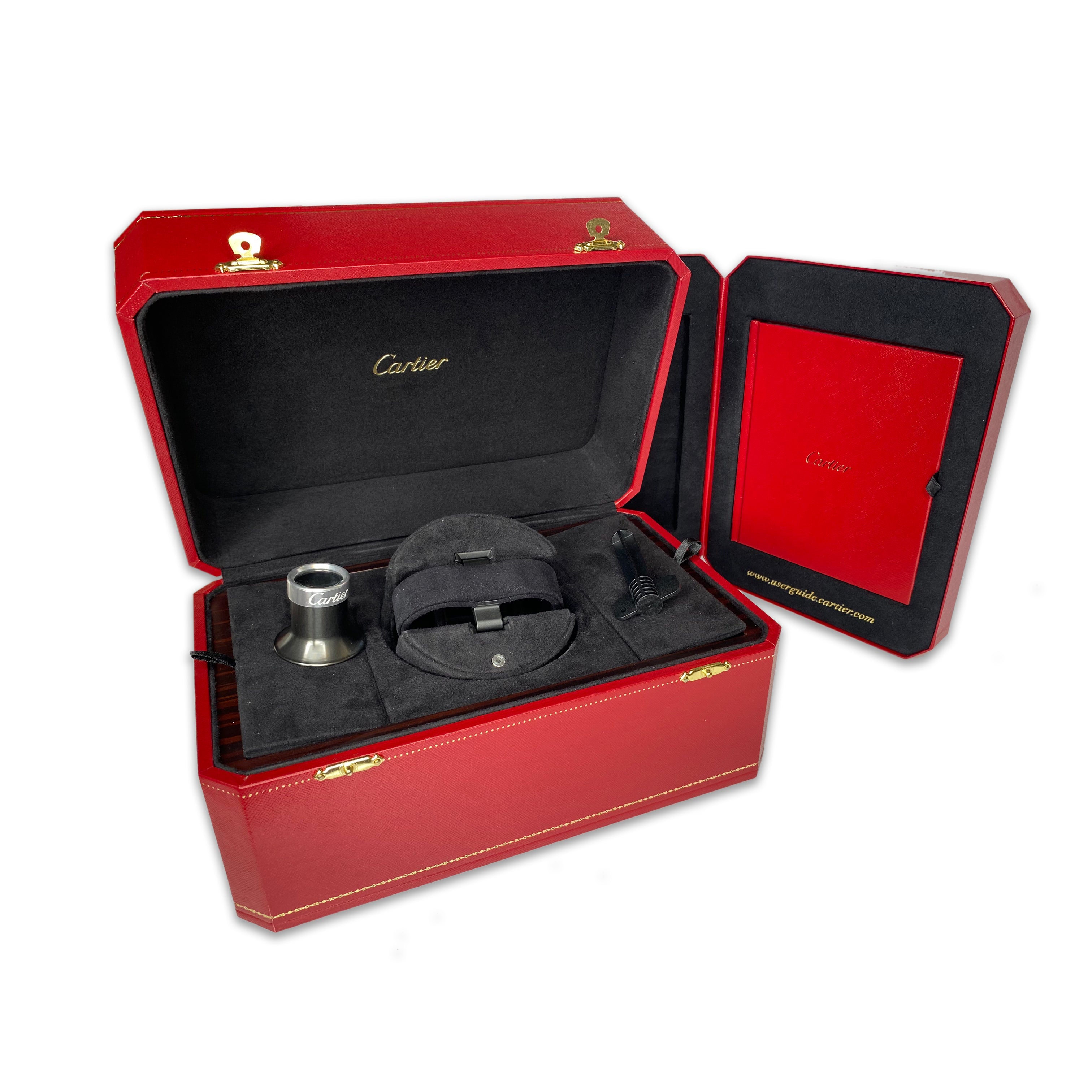 Original Vintage Cartier Watch Winder Box with Loop and Booklet - luxuriantconcierge