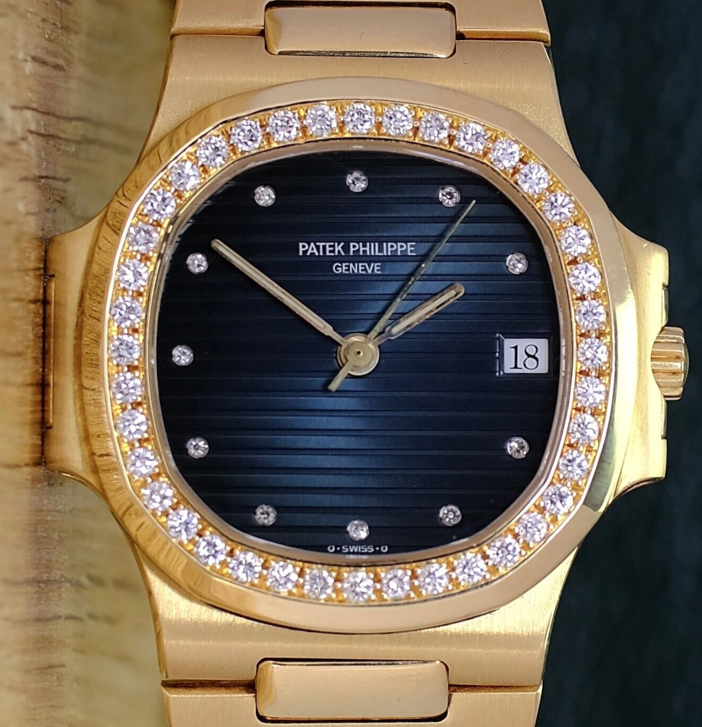 Patek Philippe Nautilus 3800/3J 18KY Gold Diamond Watch - luxuriantconcierge