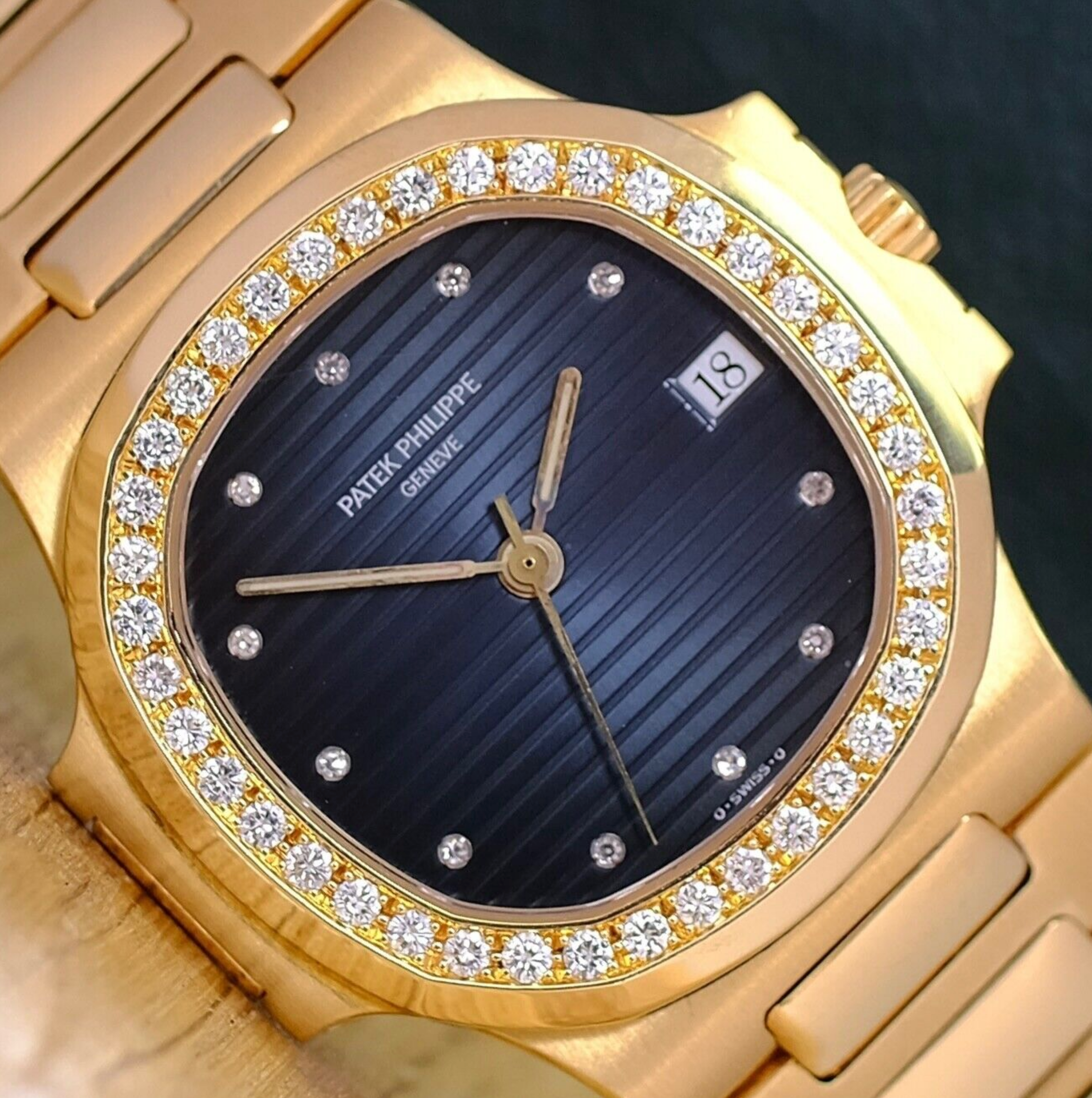 Patek Philippe Nautilus 3800/3J 18KY Gold Diamond Watch - luxuriantconcierge