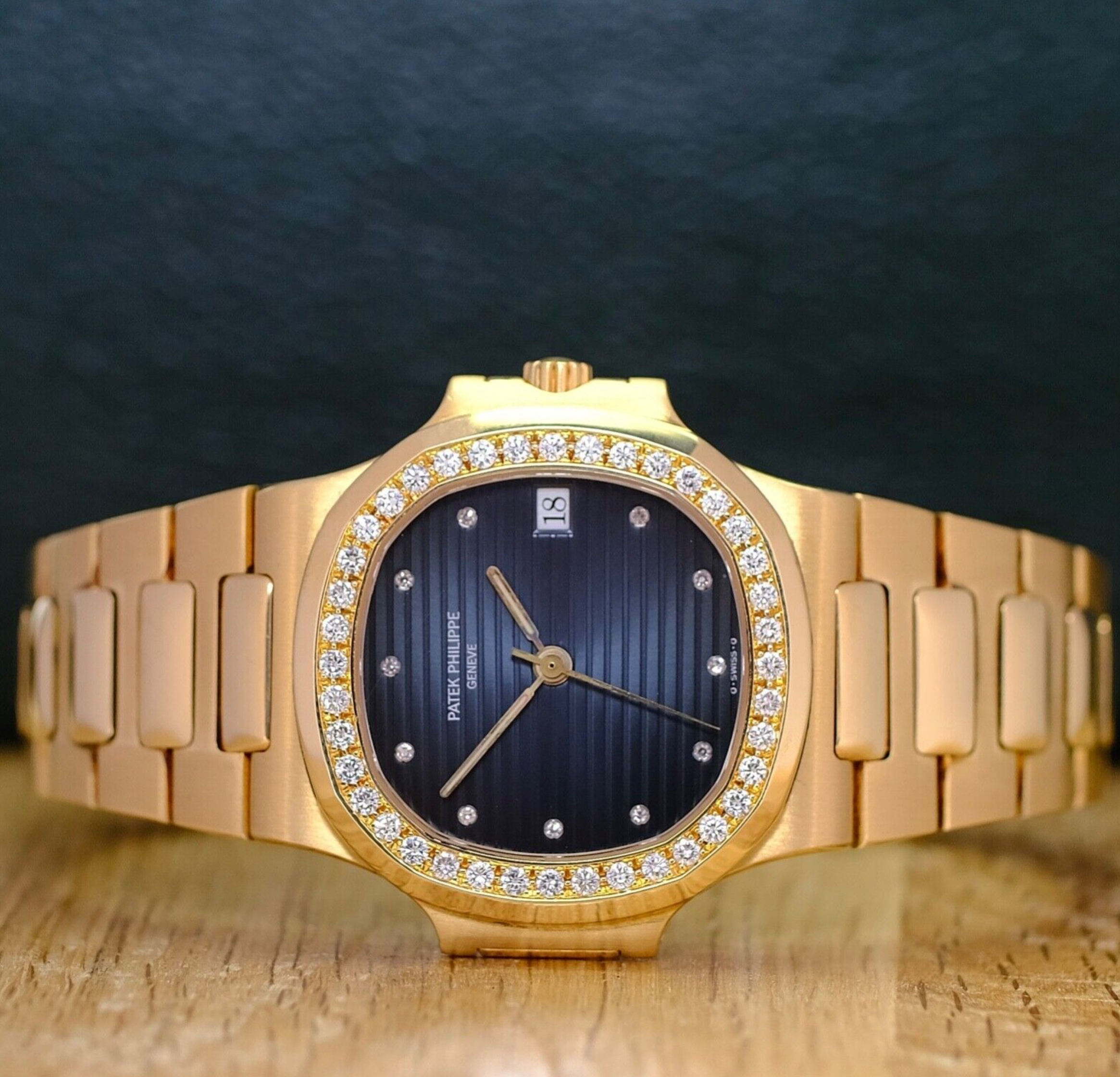 Patek Philippe Nautilus 3800/3J 18KY Gold Diamond Watch - luxuriantconcierge