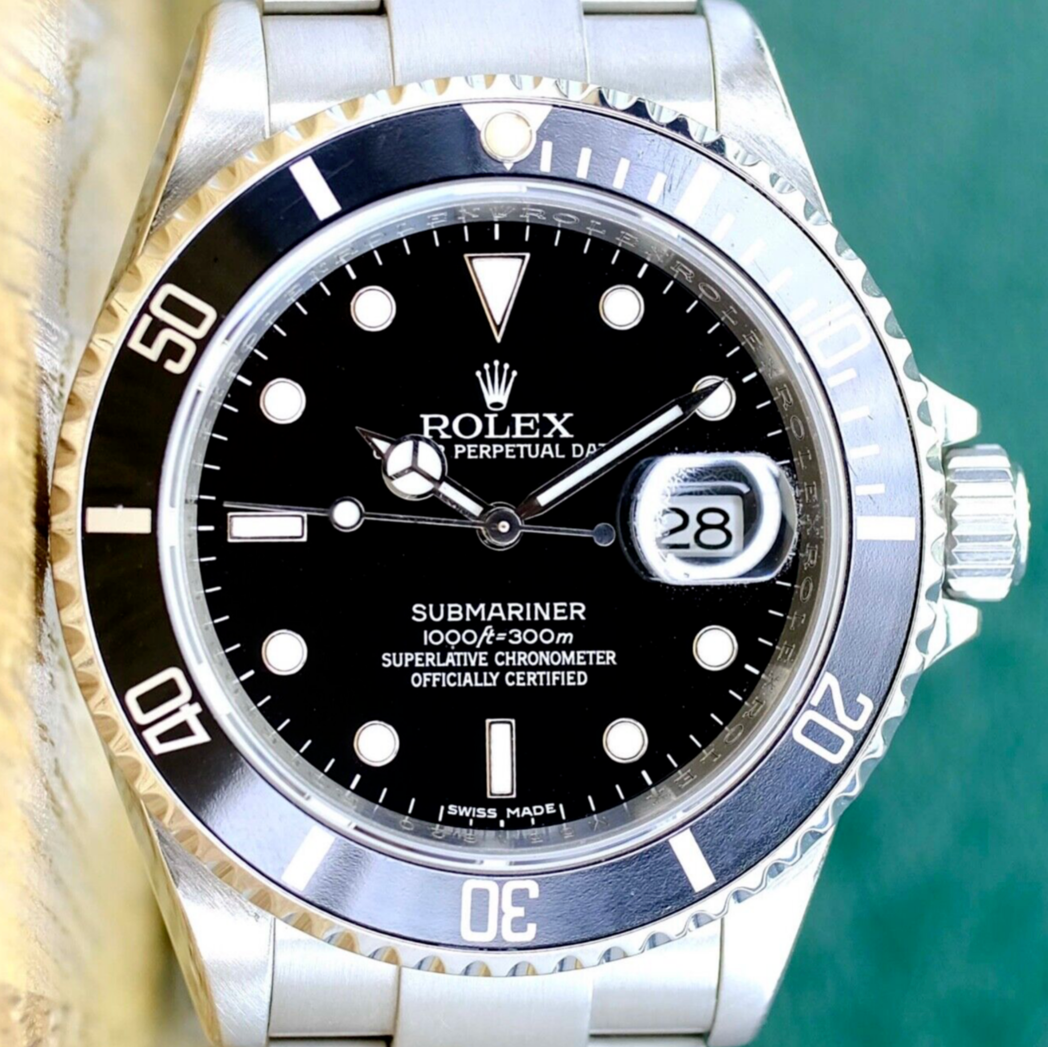 Rare Rolex Submariner "Rehaut" Steel Black Dial & Insert 16610T Watch - luxuriantconcierge