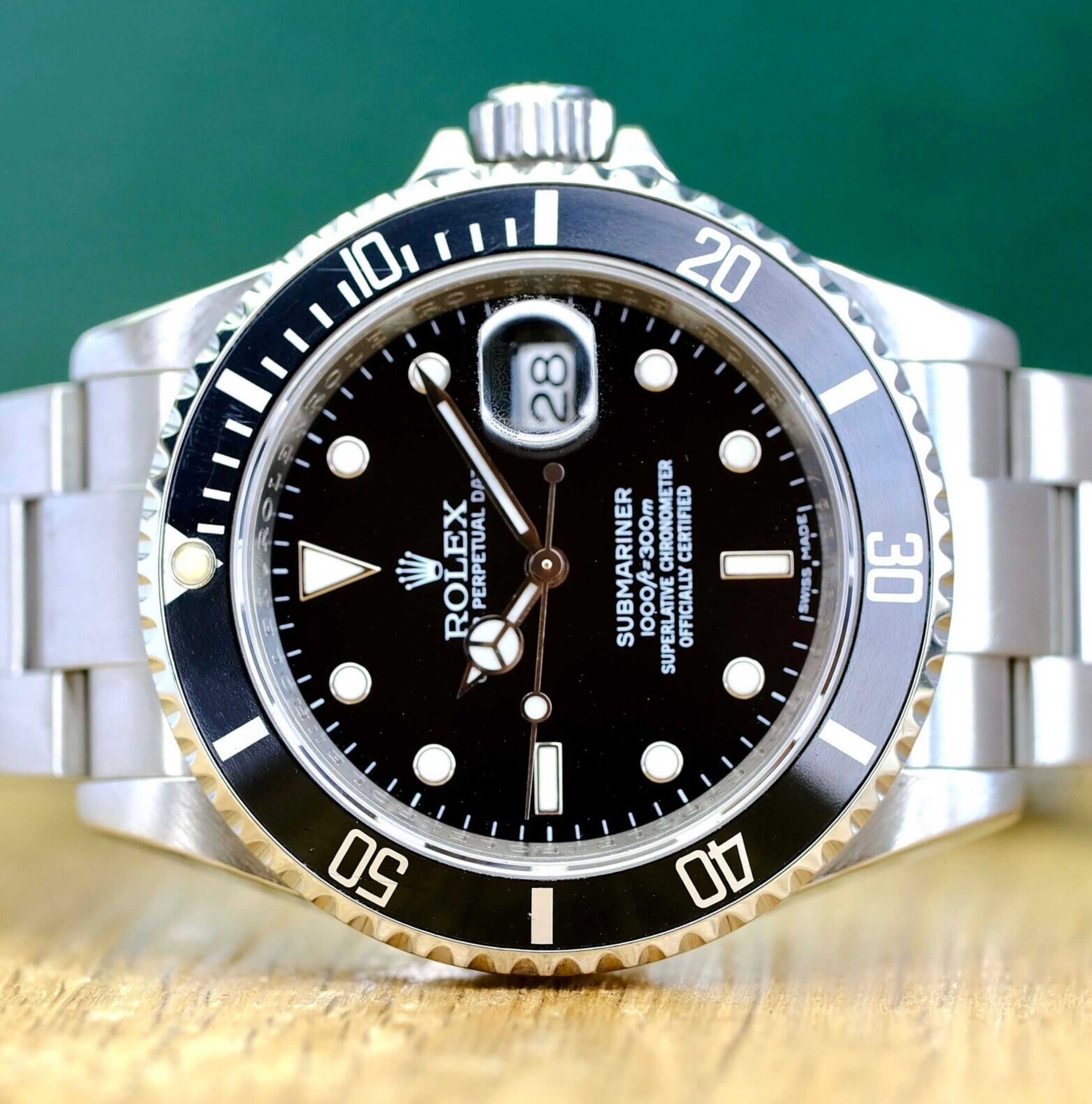 Rare Rolex Submariner "Rehaut" Steel Black Dial & Insert 16610T Watch - luxuriantconcierge