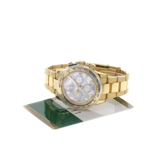 Rolex Daytona White Mother of Pearl Diamond Dial Oyster Band 116508 - luxuriantconcierge