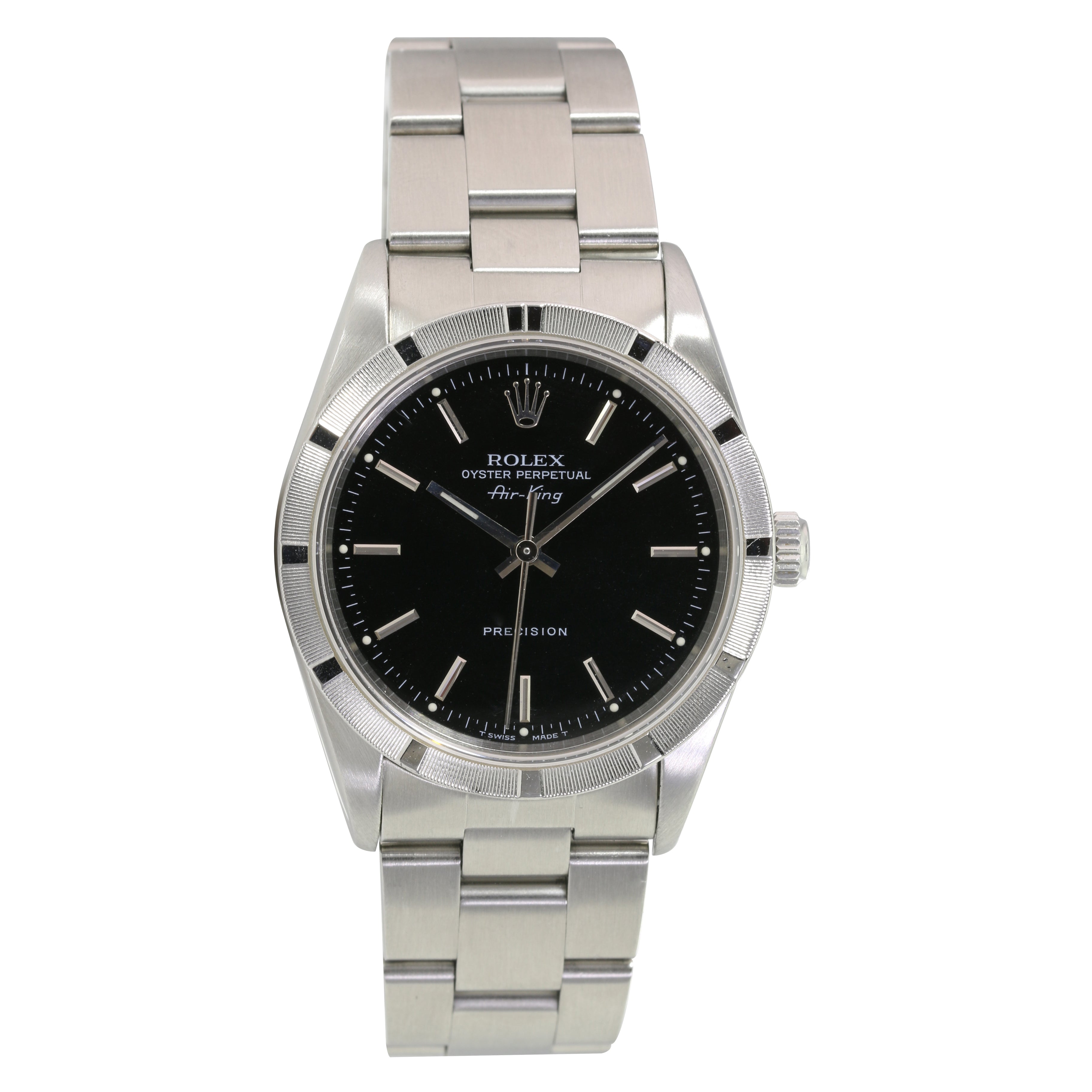 Rolex Air-King Black Index Oyster Band 14000 - luxuriantconcierge