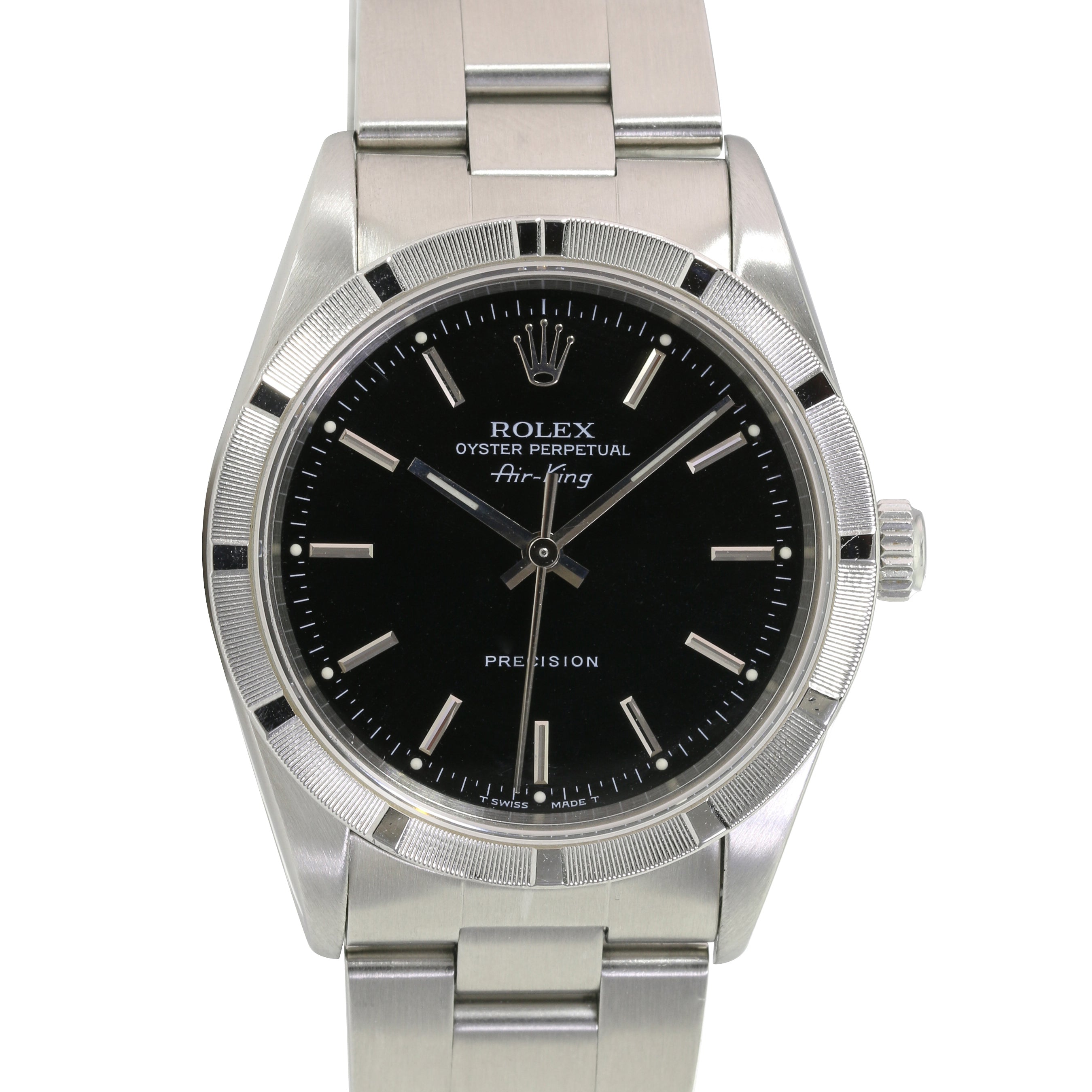 Rolex Air-King Black Index Oyster Band 14000 - luxuriantconcierge