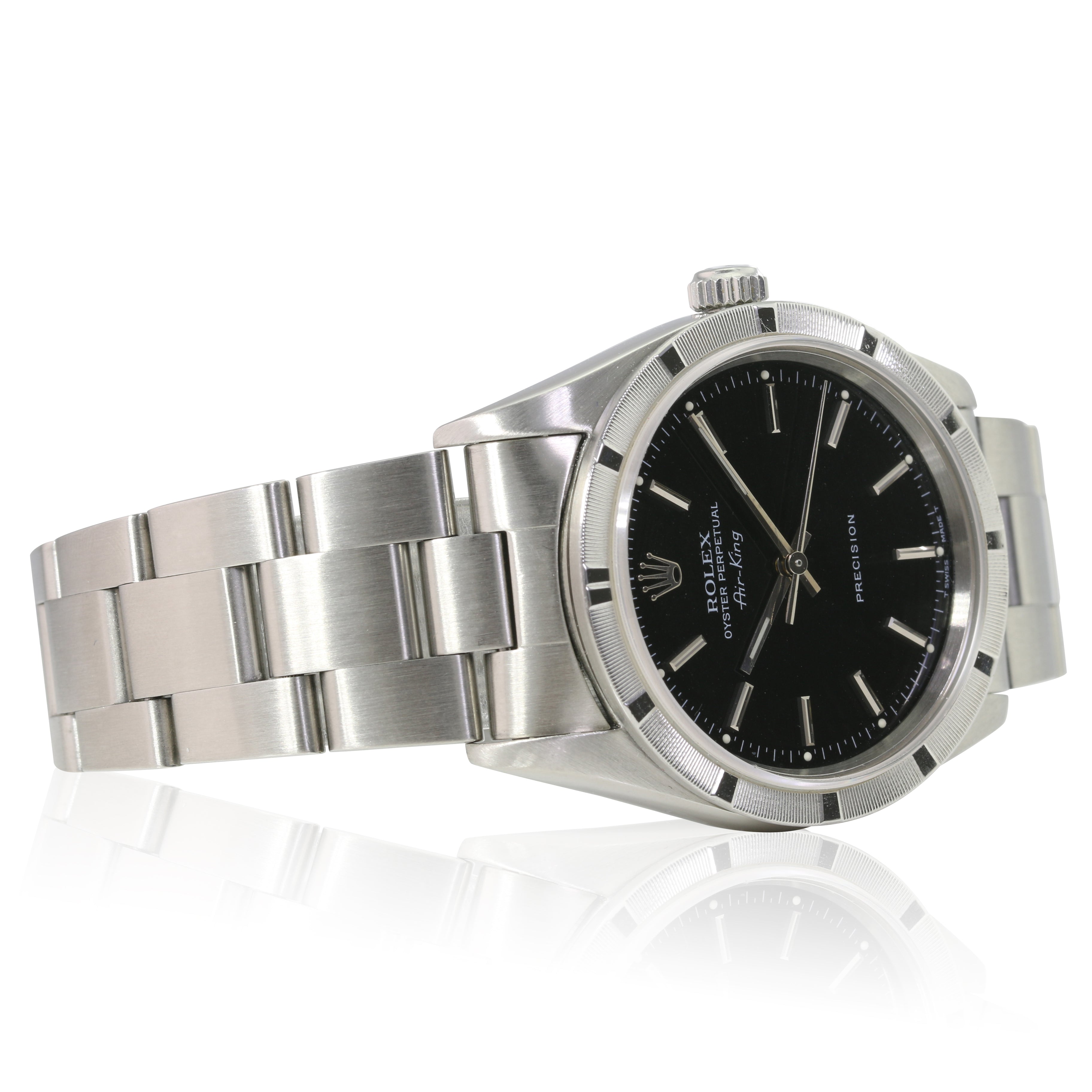 Rolex Air-King Black Index Oyster Band 14000 - luxuriantconcierge