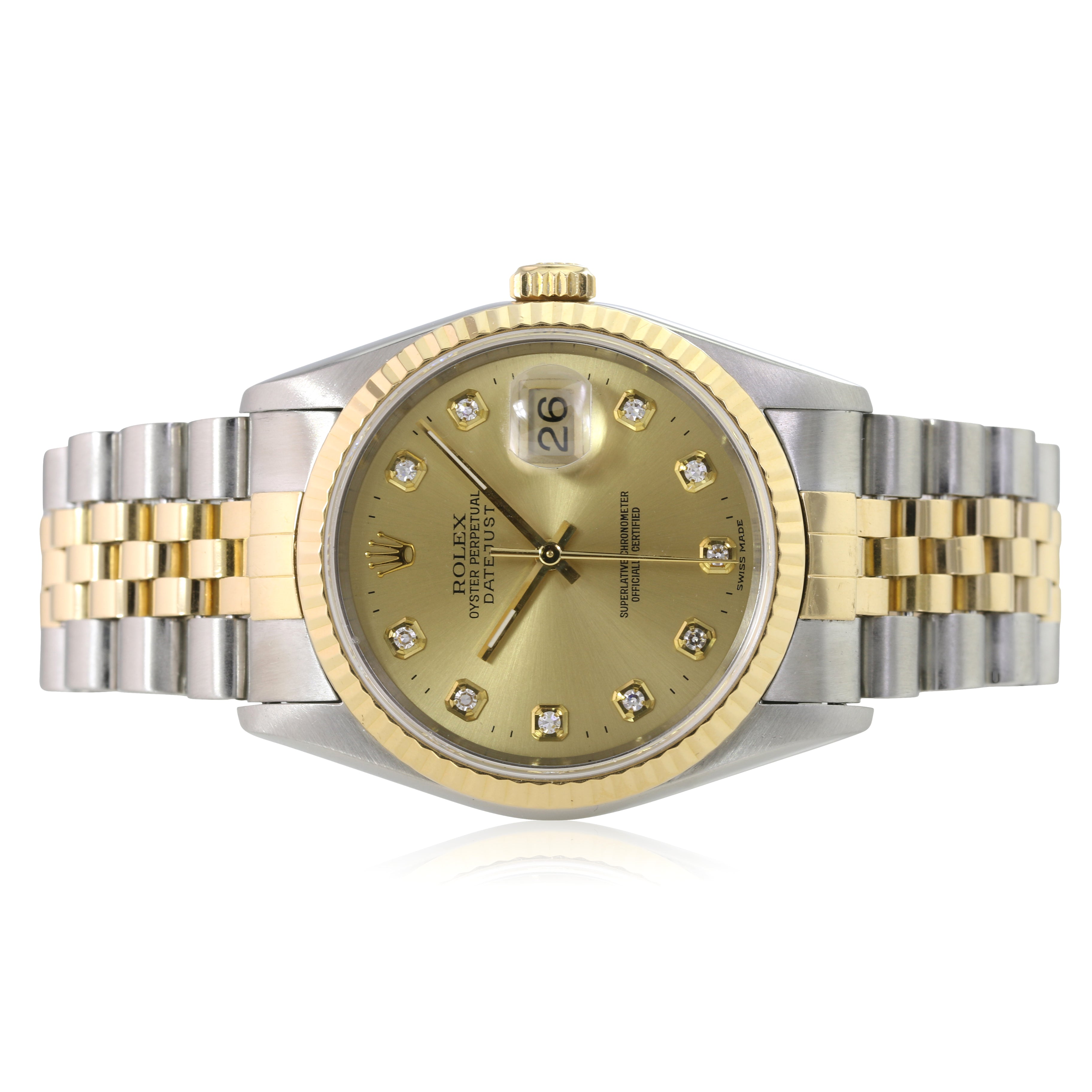 Datejust 36mm Champagne Index Jubilee 16233 - luxuriantconcierge