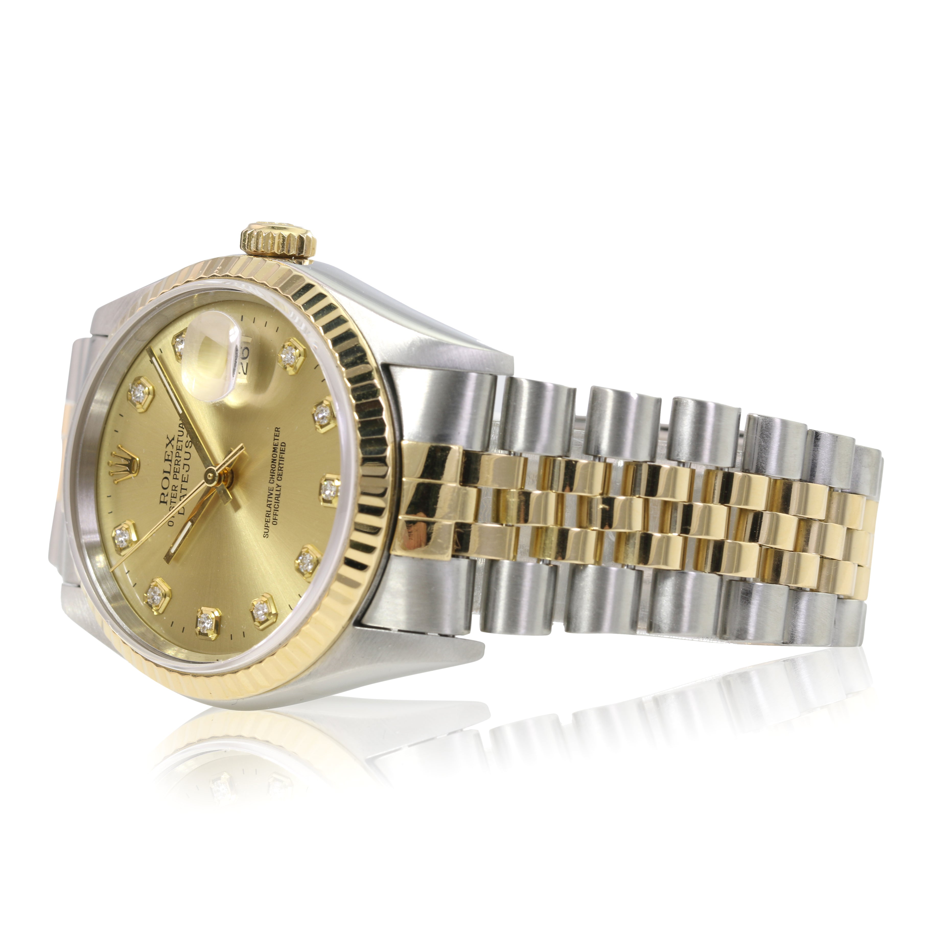 Datejust 36mm Champagne Index Jubilee 16233 - luxuriantconcierge