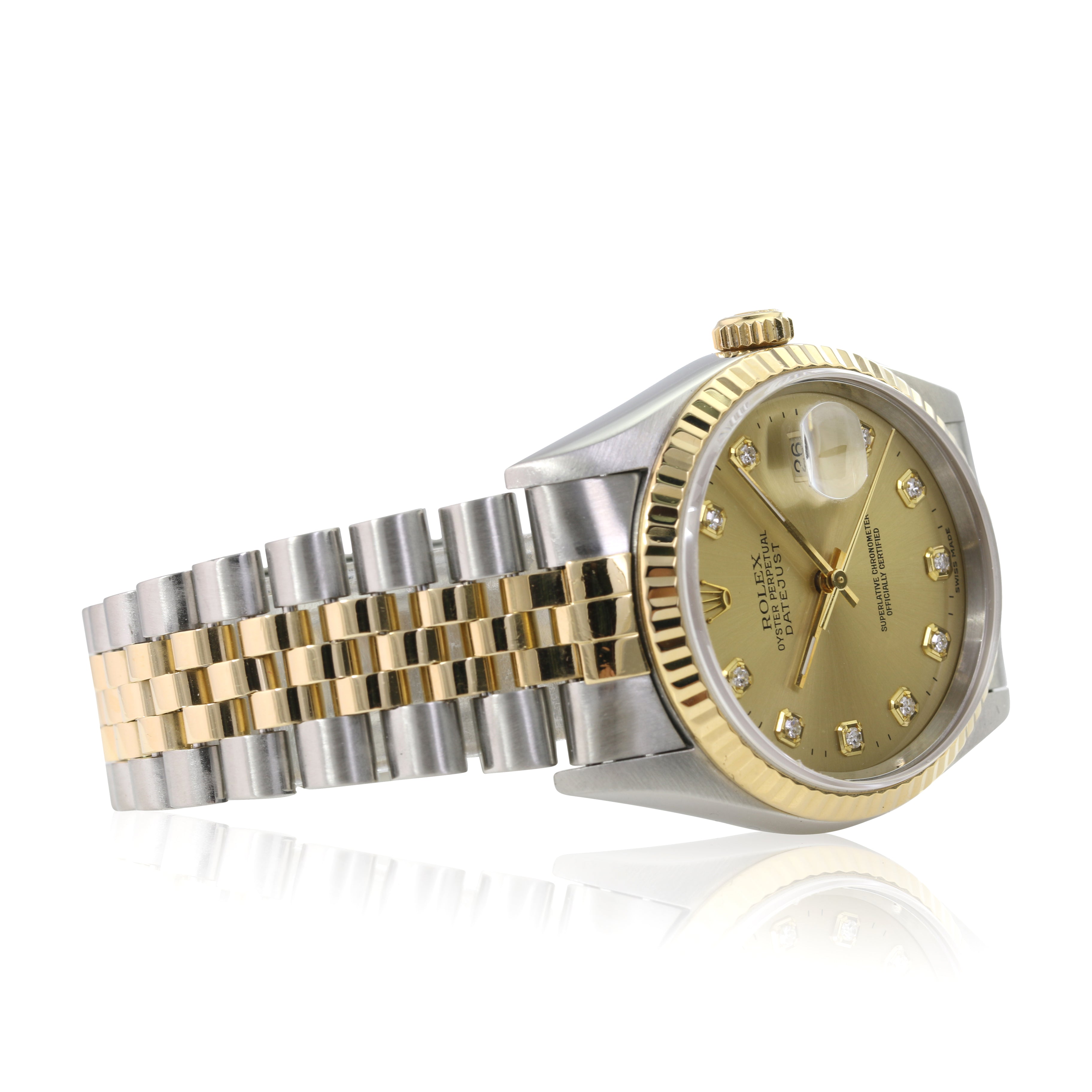 Datejust 36mm Champagne Index Jubilee 16233 - luxuriantconcierge