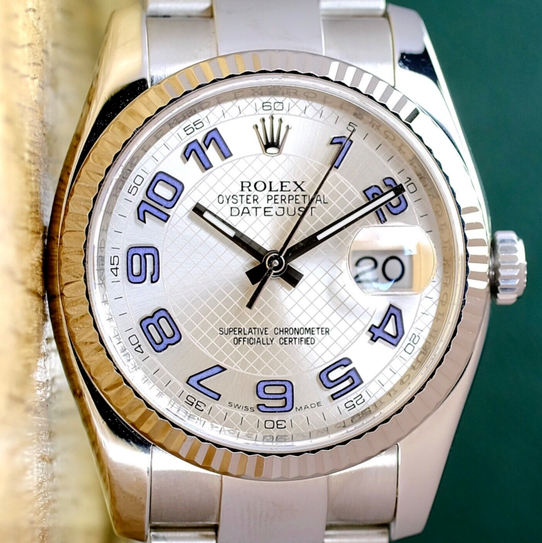 Rolex Mens Datejust 18KW and Steel Silver Concentric Dial  116234 Watch - luxuriantconcierge