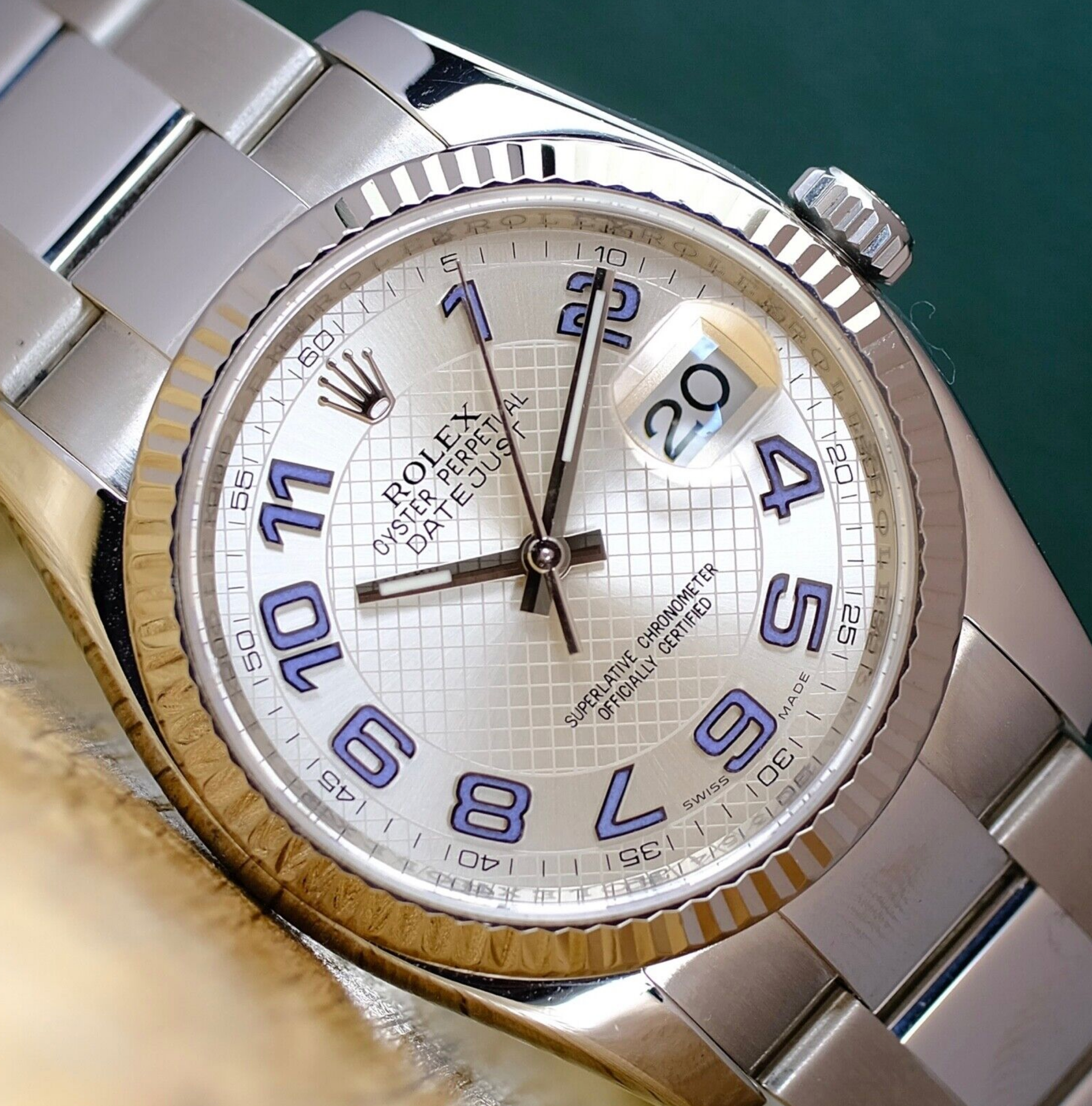 Rolex Mens Datejust 18KW and Steel Silver Concentric Dial  116234 Watch - luxuriantconcierge