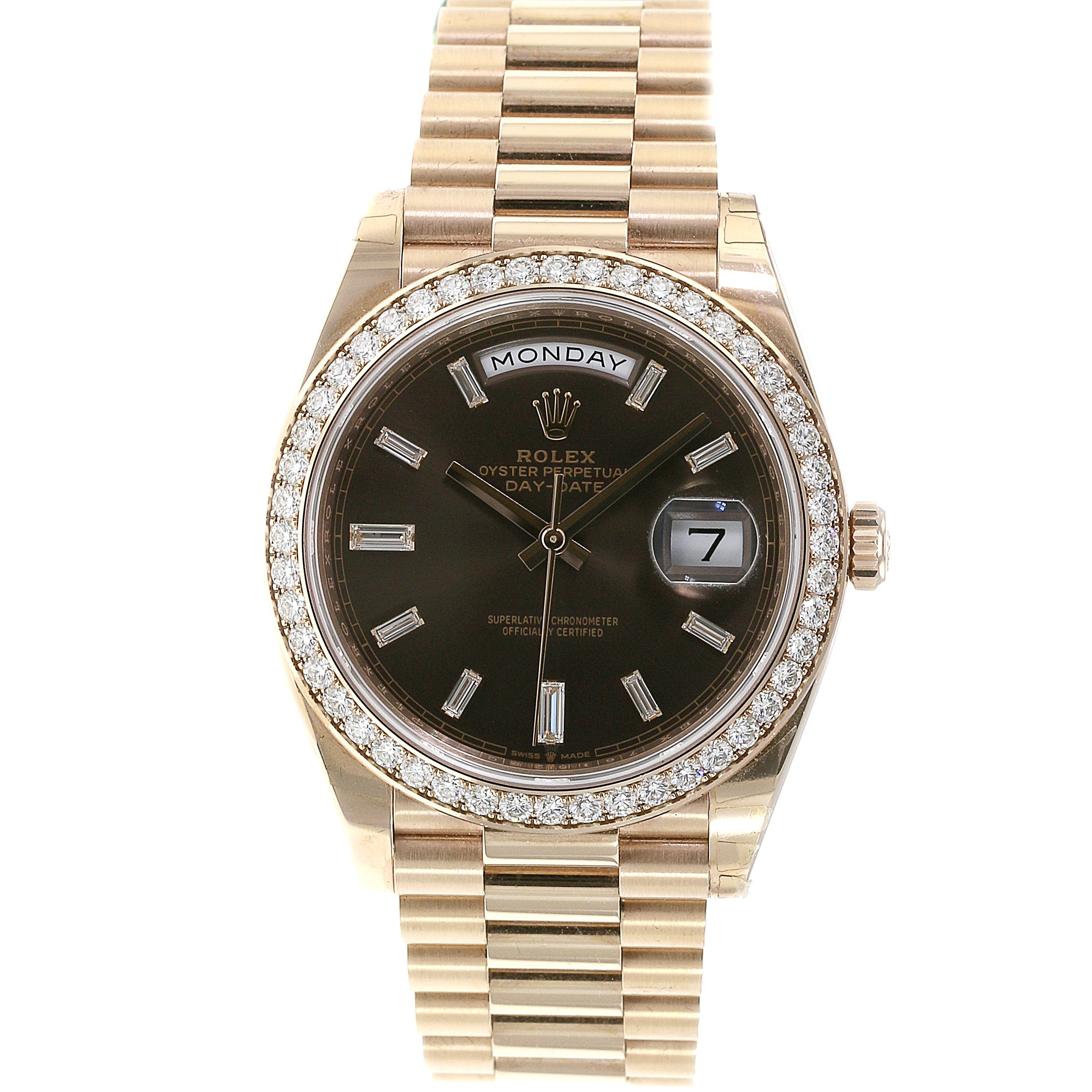 Rolex Day-Date Chocolate Baguette Dial President 228345 - luxuriantconcierge