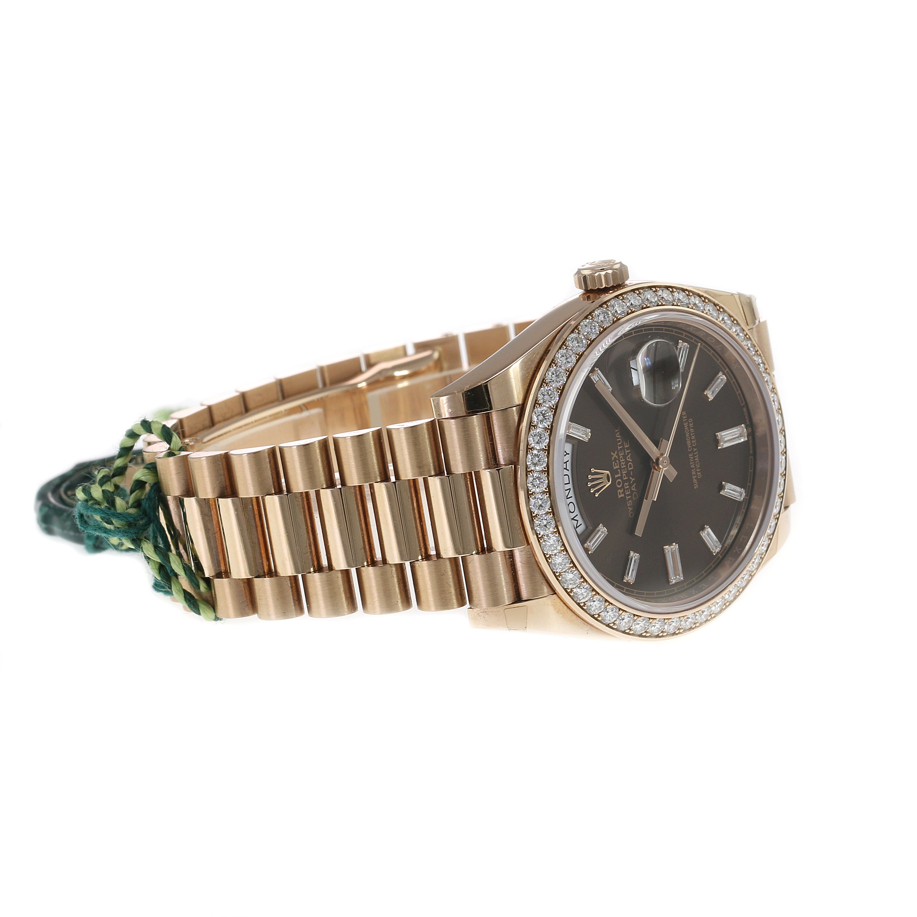 Rolex Day-Date Chocolate Baguette Dial President 228345 - luxuriantconcierge