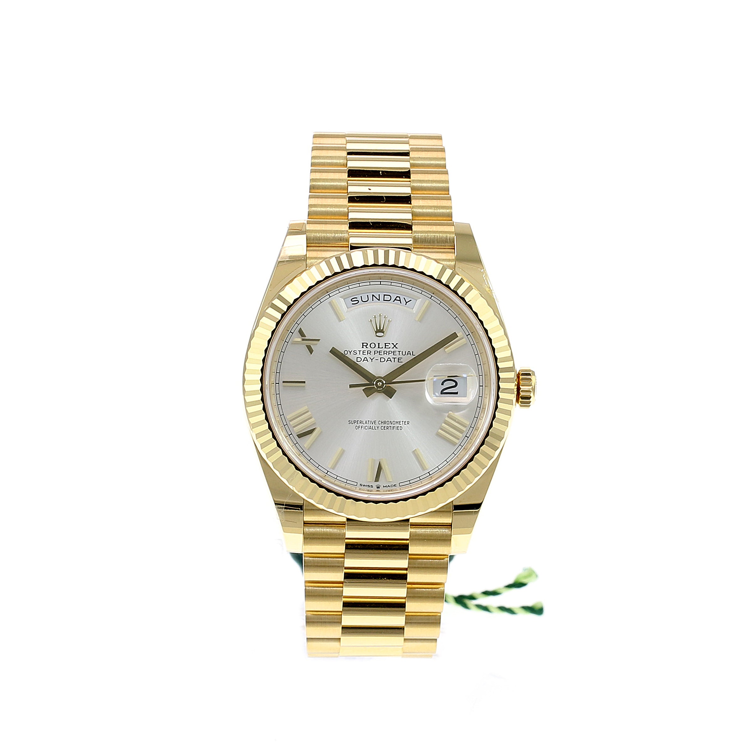 Rolex Day-Date 40 Silver Roman Dial President 228238 - luxuriantconcierge