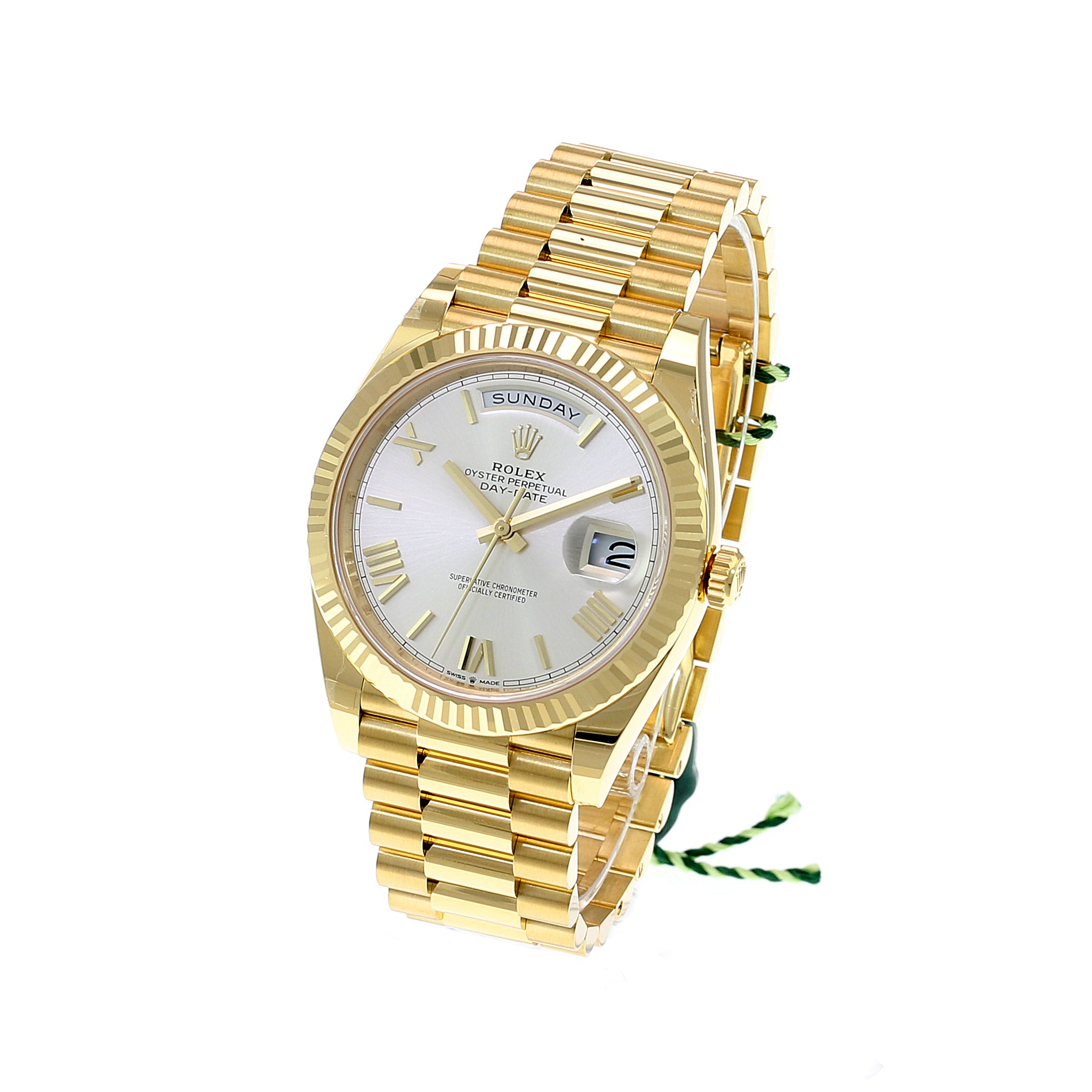 Rolex Day-Date 40 Silver Roman Dial President 228238 - luxuriantconcierge