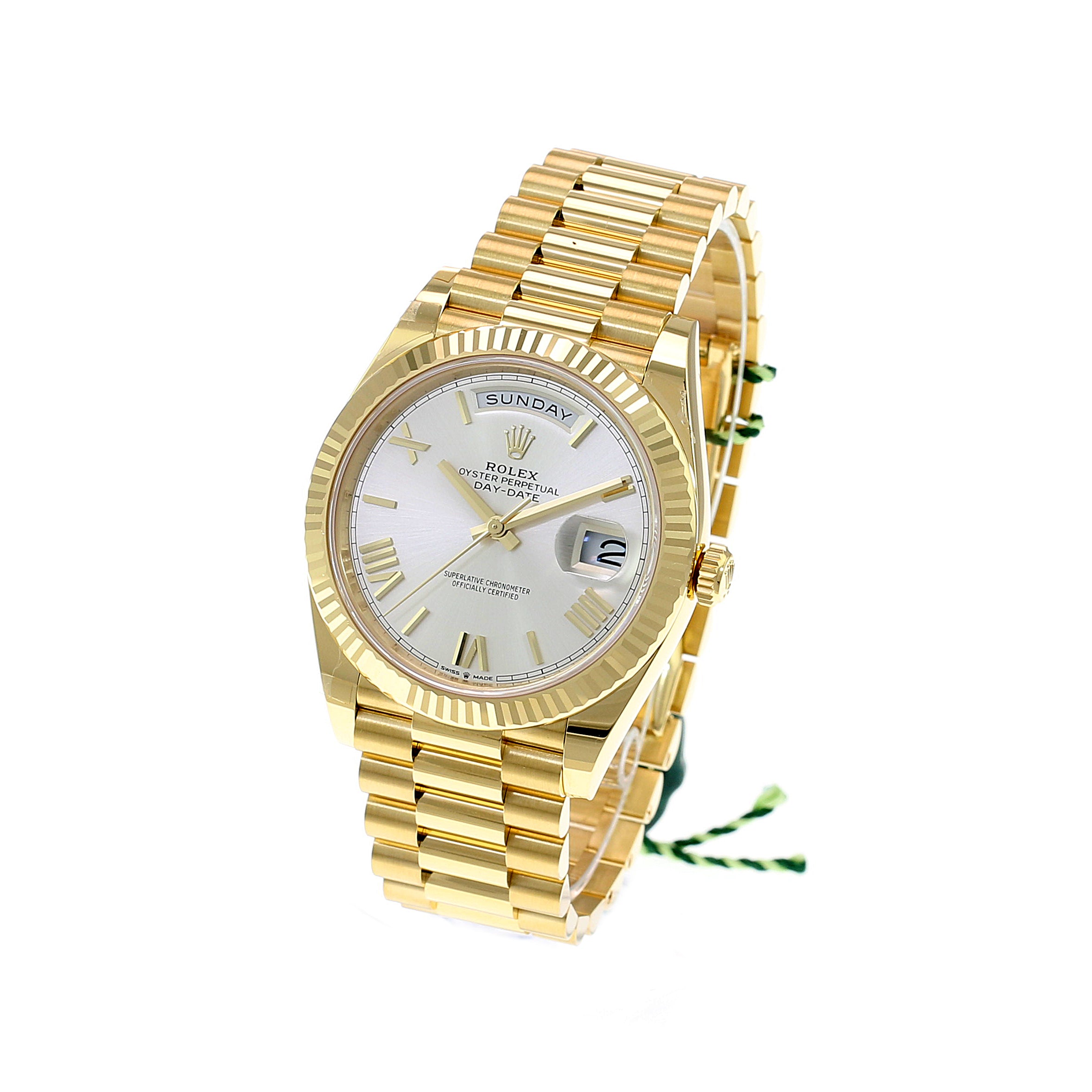 Rolex Day-Date 40 Silver Roman Dial President 228238 - luxuriantconcierge