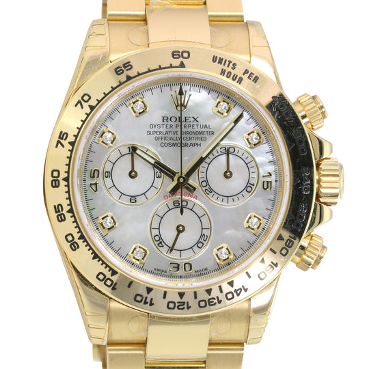 Rolex Daytona White Mother of Pearl Diamond Dial Oyster Band 116508 - luxuriantconcierge