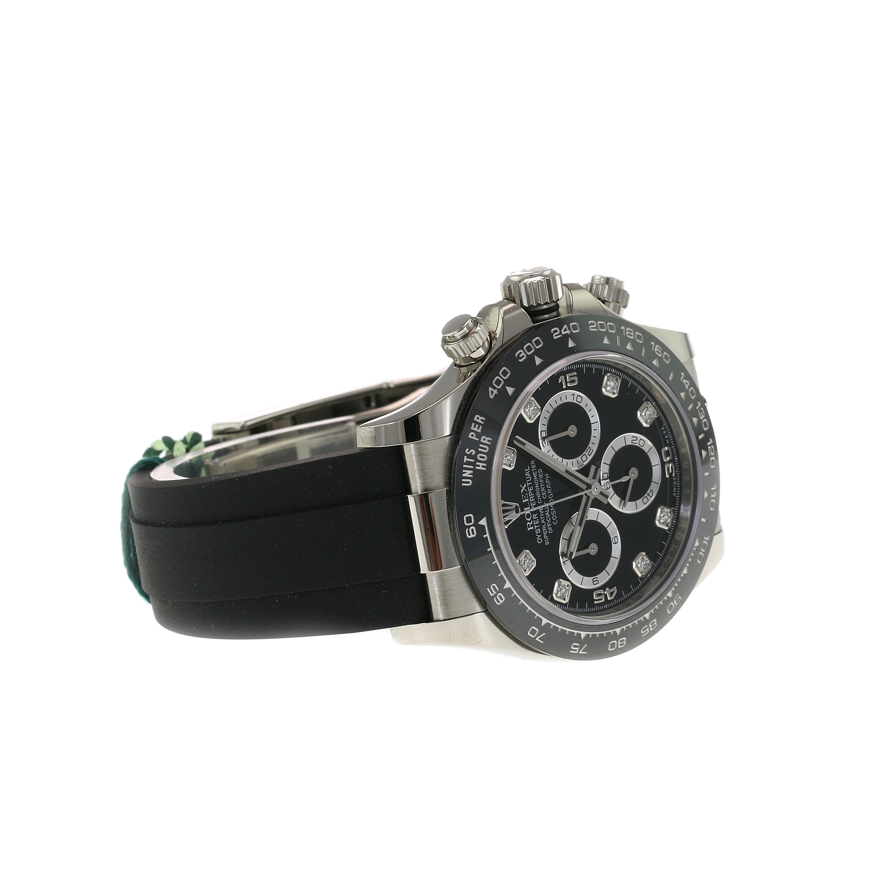 Rolex Daytona Black Diamond Dial Oysterflex 116519 - luxuriantconcierge