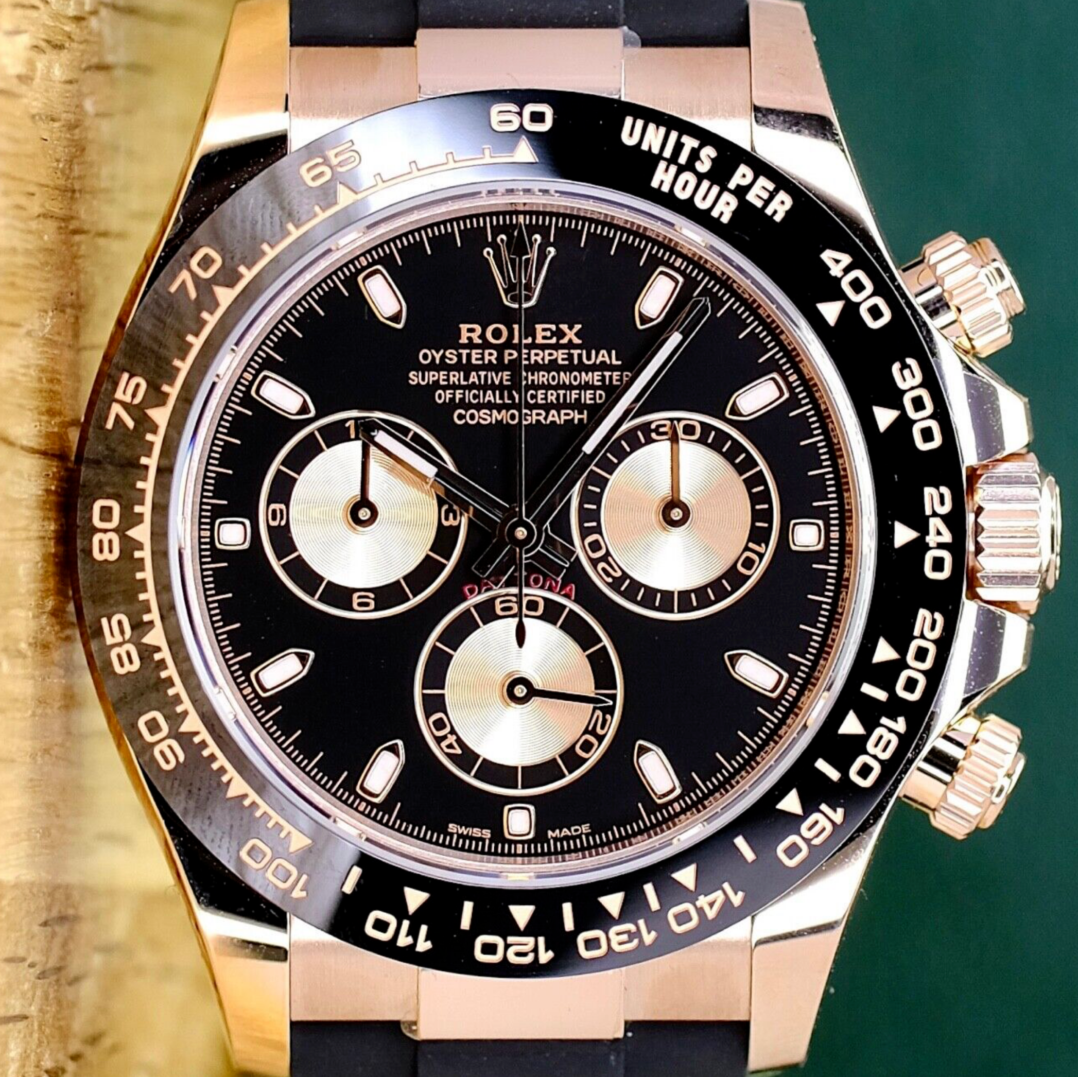 Rolex Daytona Chronograph 18K Rose Gold Oysterflex Band 116515 Watch - luxuriantconcierge