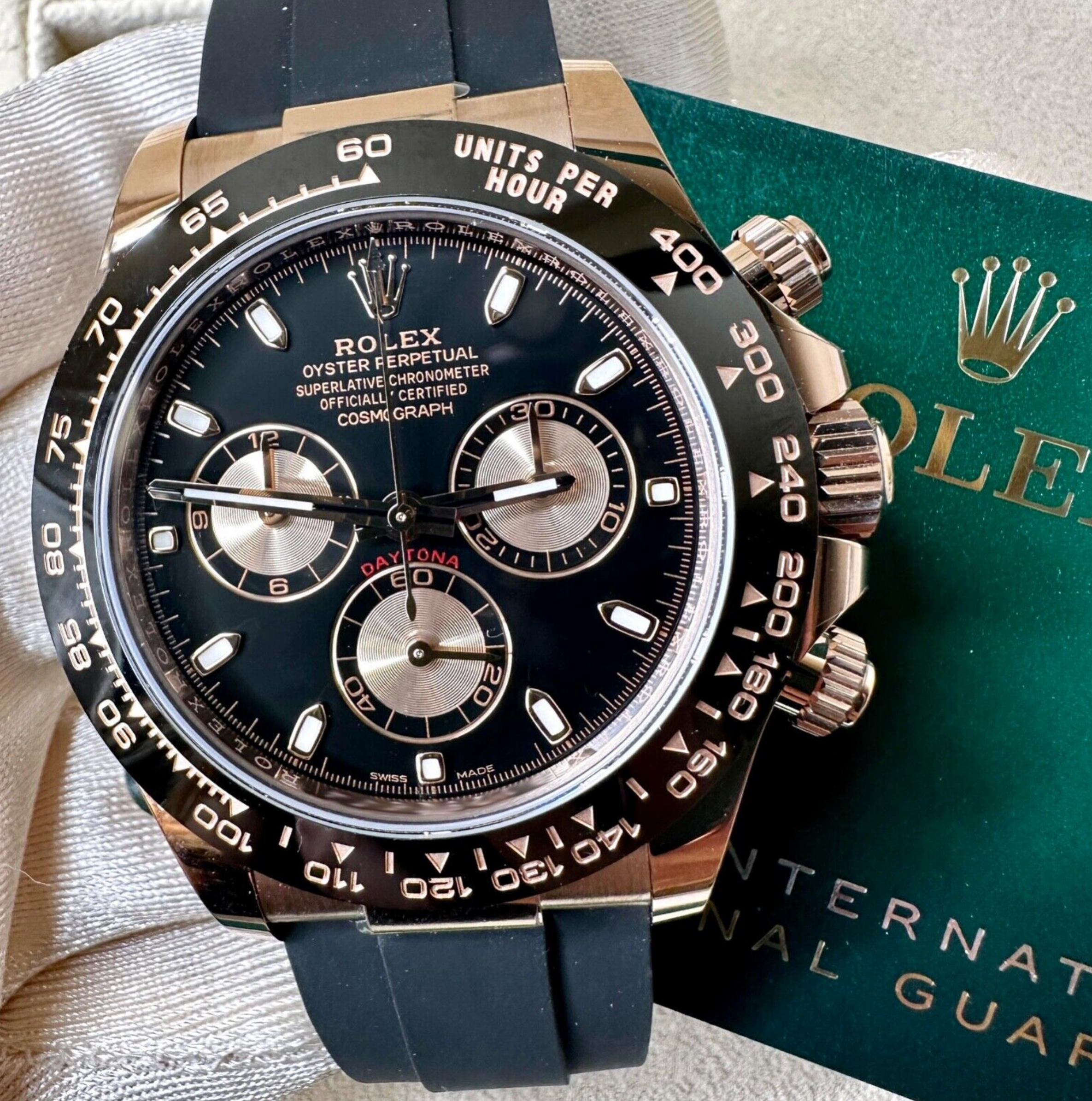 Rolex Daytona Chronograph 18K Rose Gold Oysterflex Band 116515 Watch - luxuriantconcierge