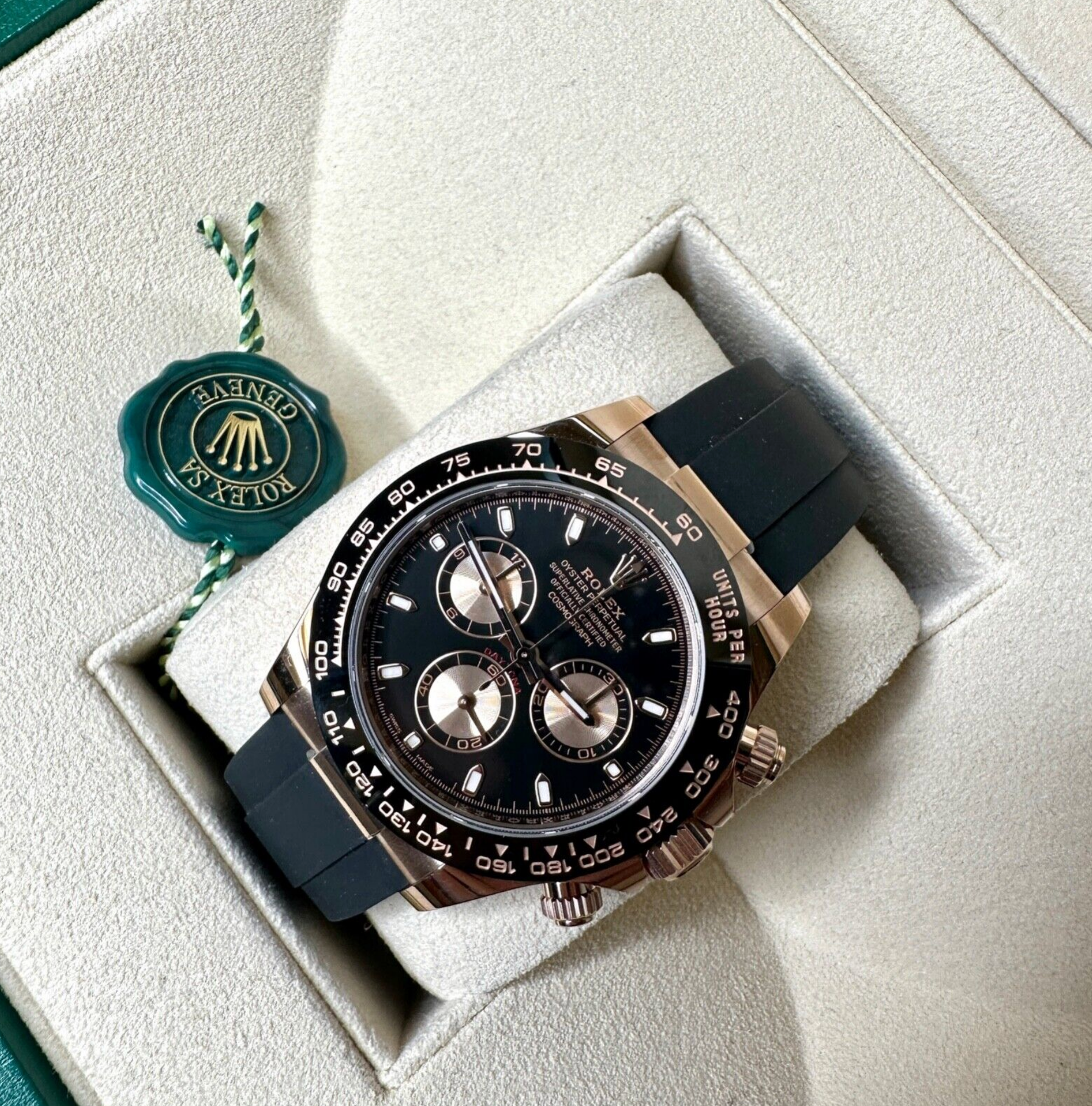 Rolex Daytona Chronograph 18K Rose Gold Oysterflex Band 116515 Watch - luxuriantconcierge