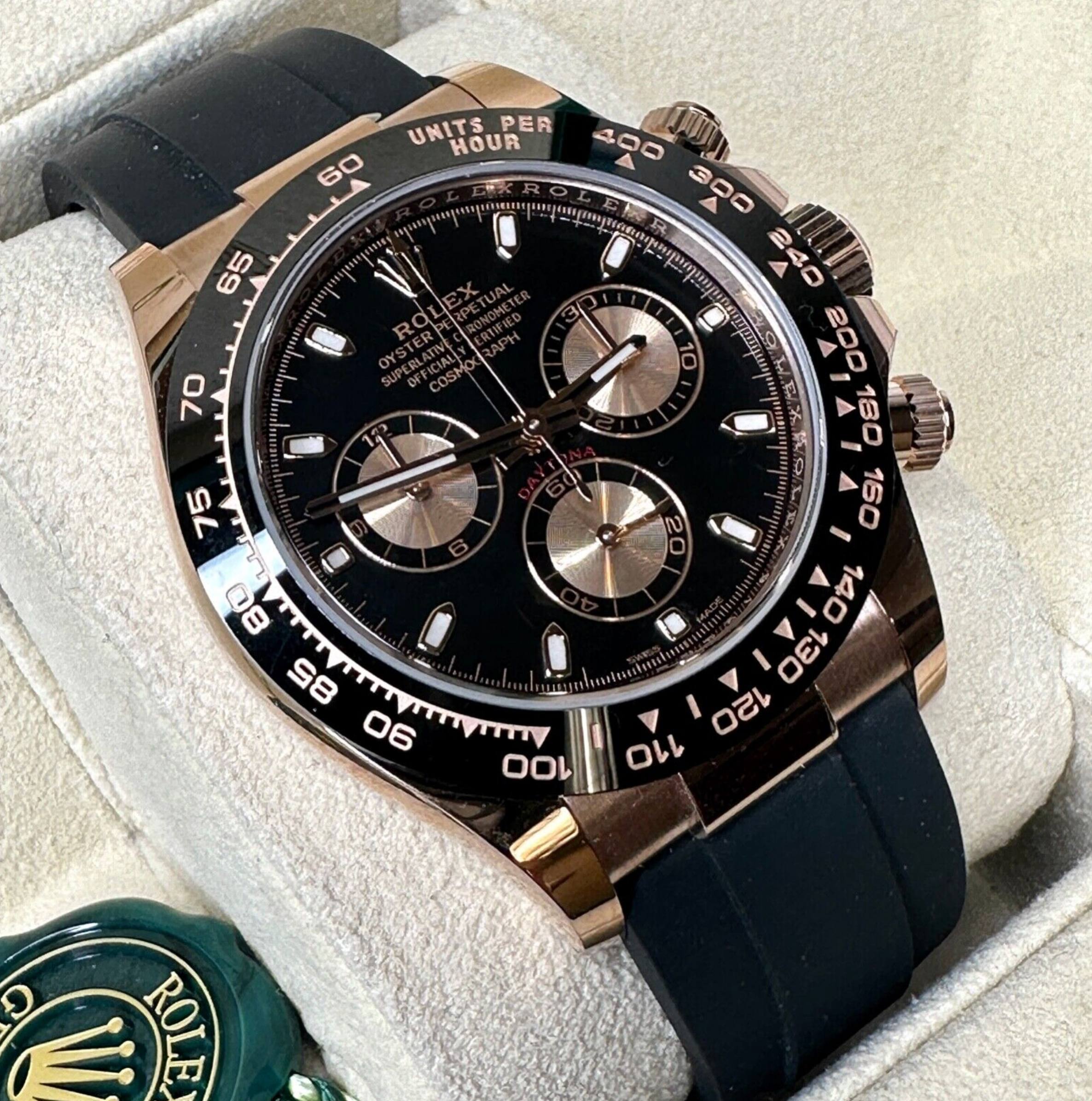 Rolex Daytona Chronograph 18K Rose Gold Oysterflex Band 116515 Watch - luxuriantconcierge