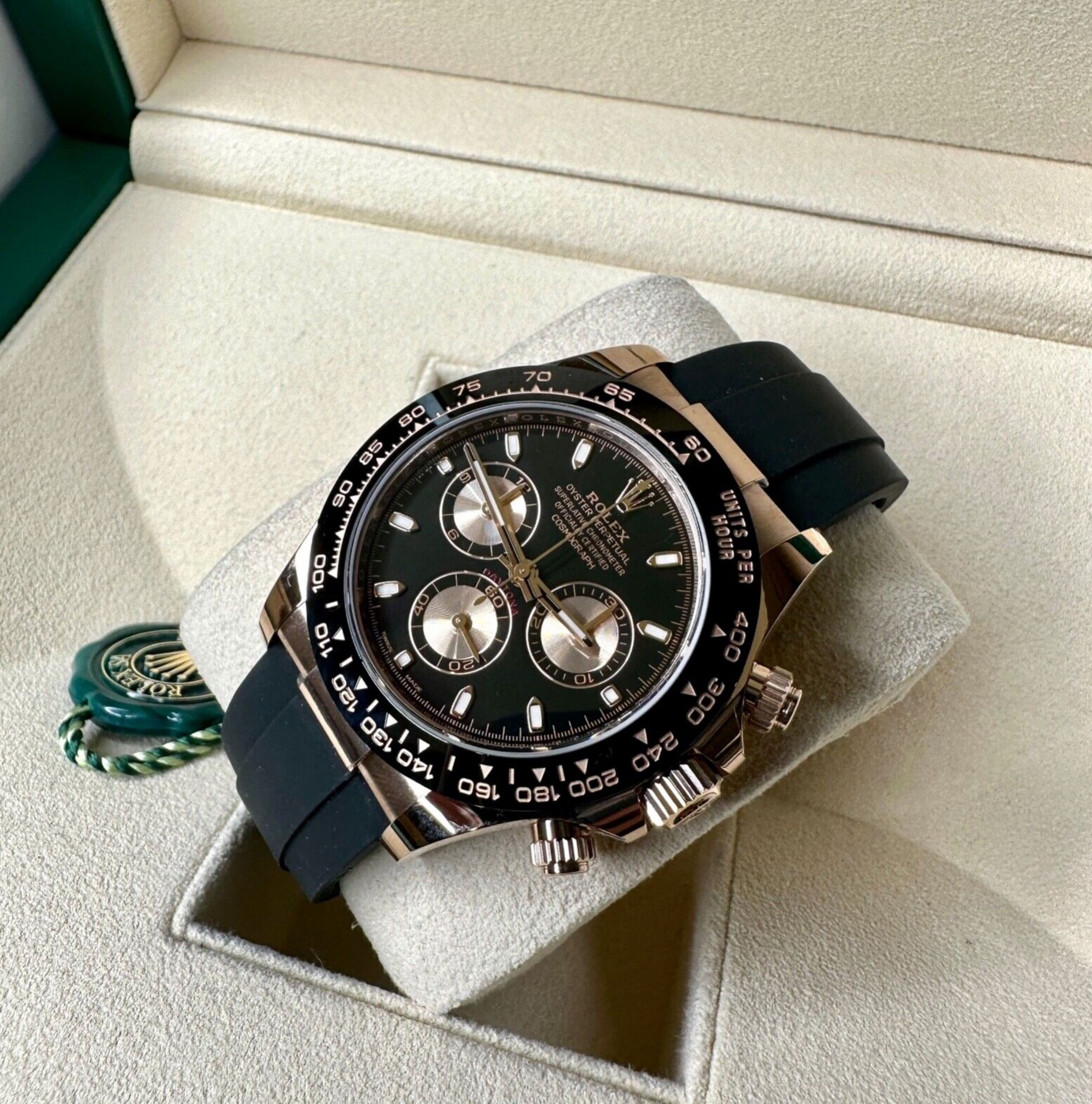 Rolex Daytona Chronograph 18K Rose Gold Oysterflex Band 116515 Watch - luxuriantconcierge