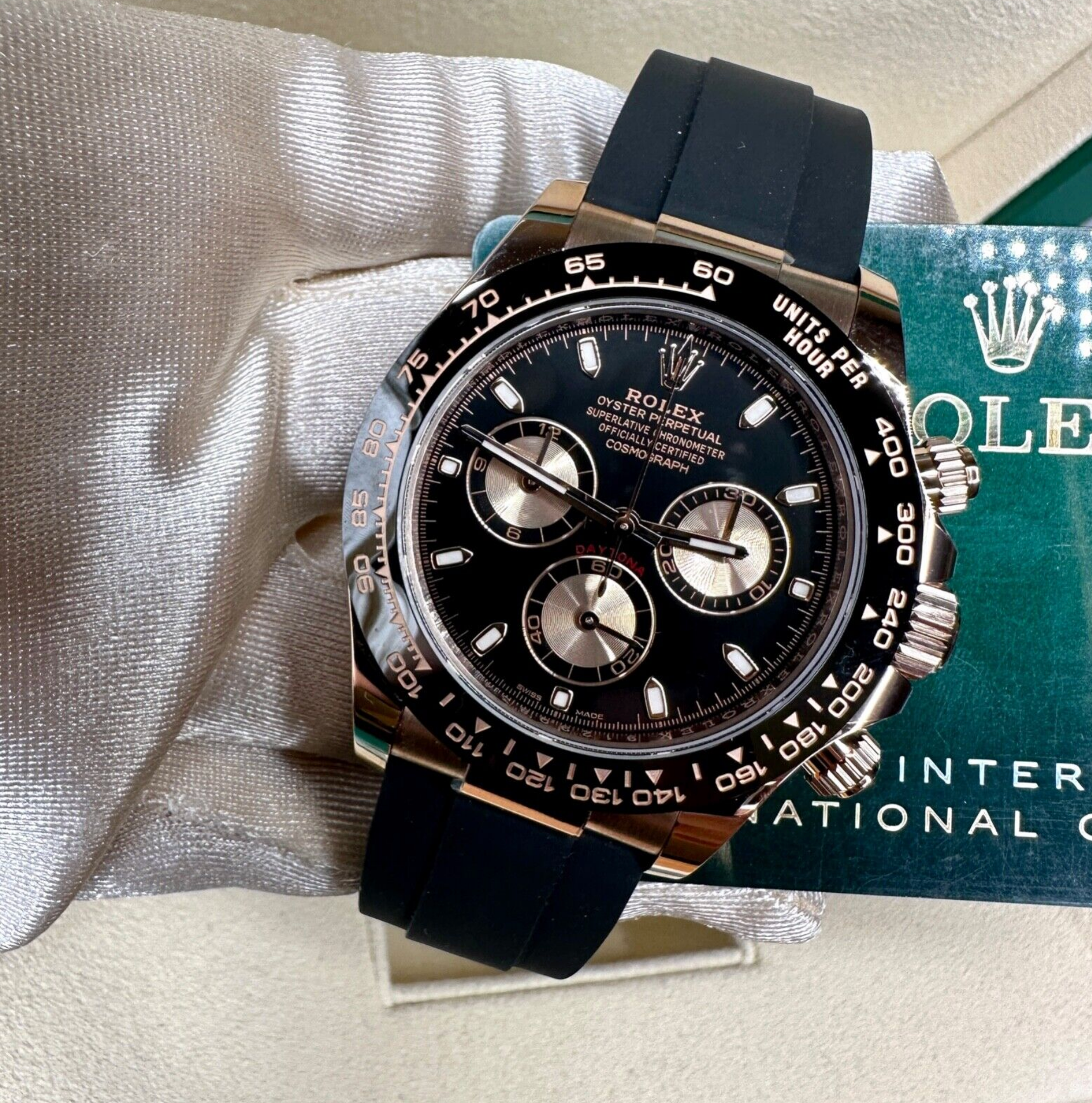 Rolex Daytona Chronograph 18K Rose Gold Oysterflex Band 116515 Watch - luxuriantconcierge