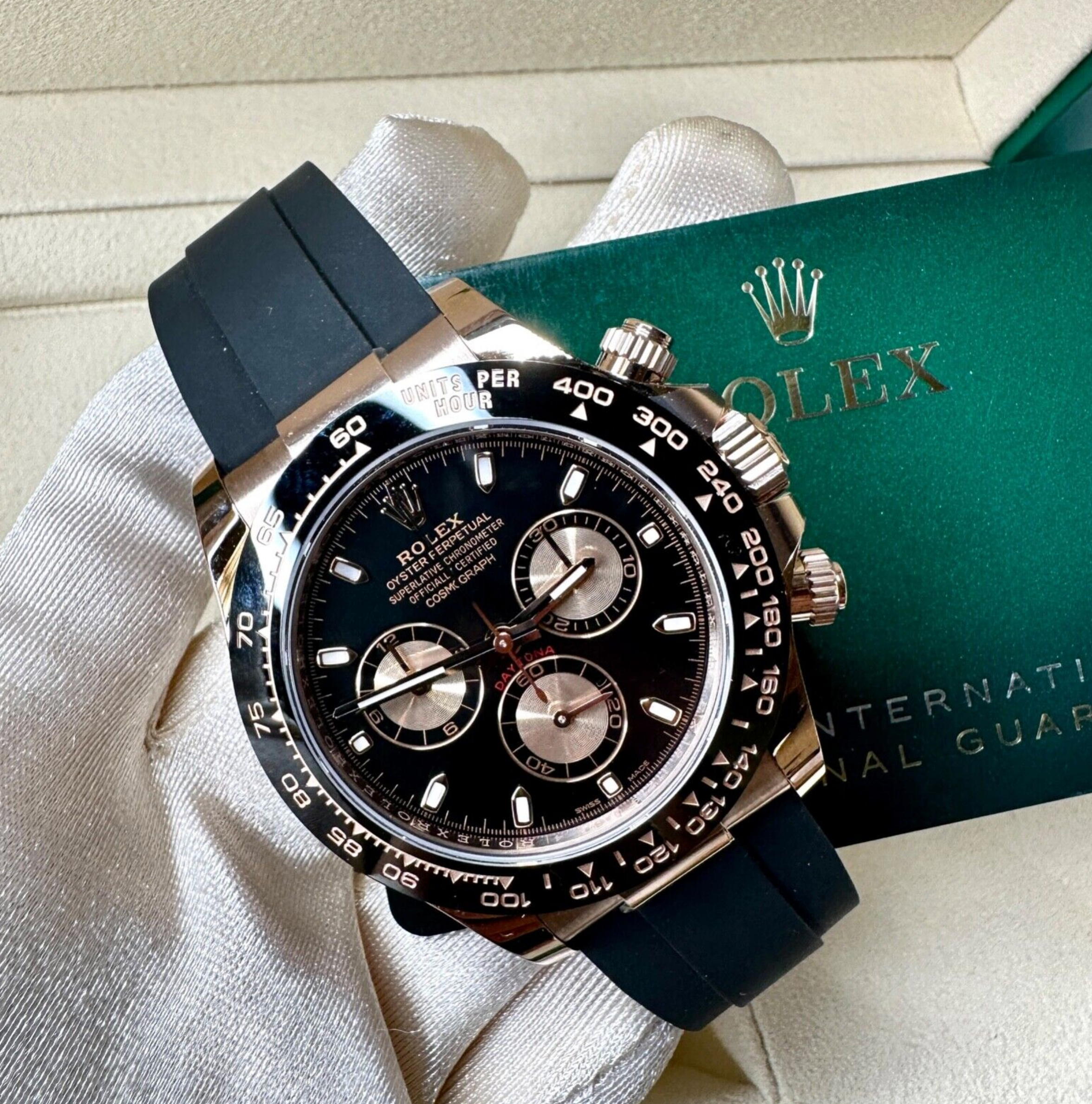 Rolex Daytona Chronograph 18K Rose Gold Oysterflex Band 116515 Watch - luxuriantconcierge