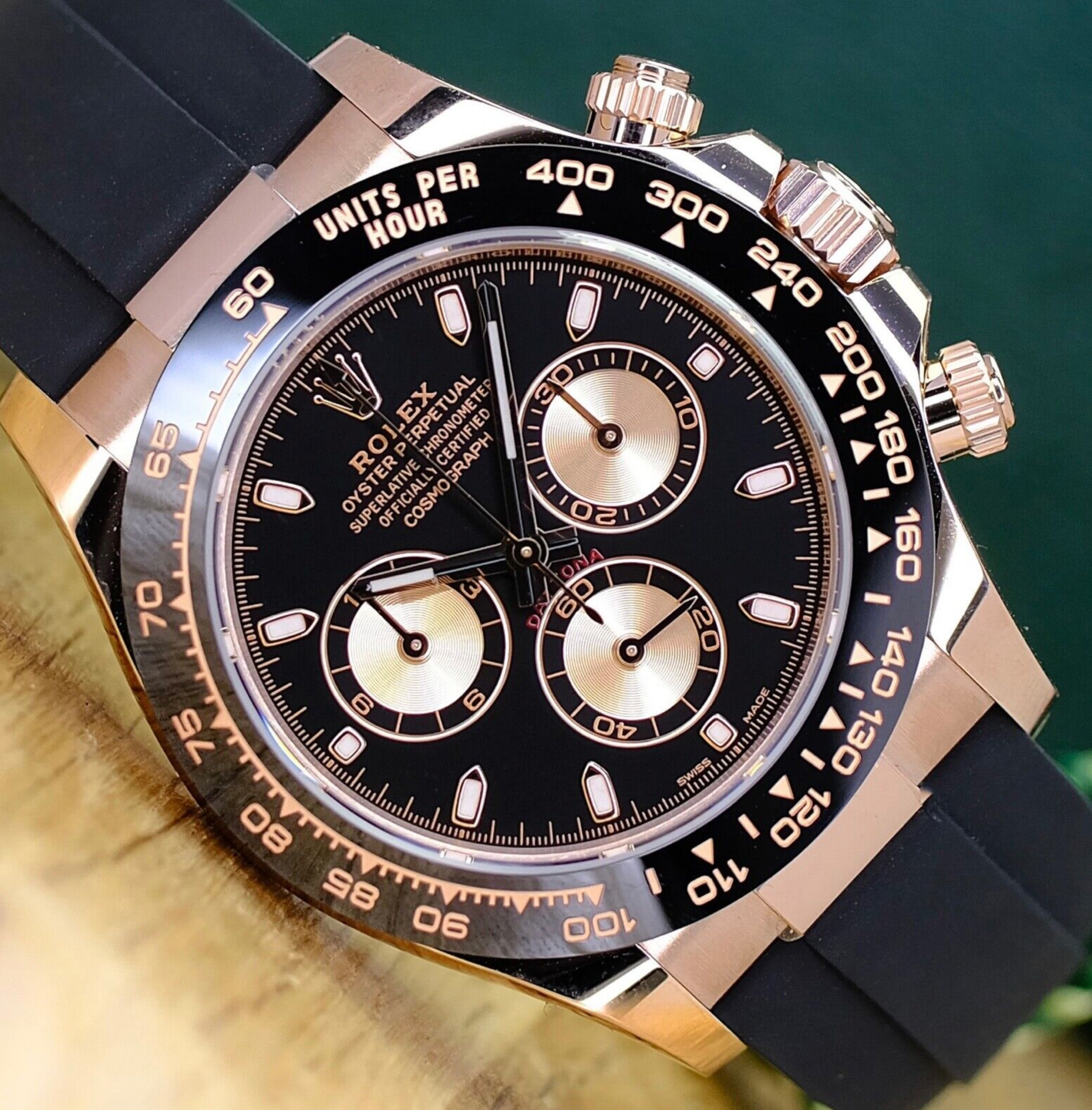 Rolex Daytona Chronograph 18K Rose Gold Oysterflex Band 116515 Watch - luxuriantconcierge