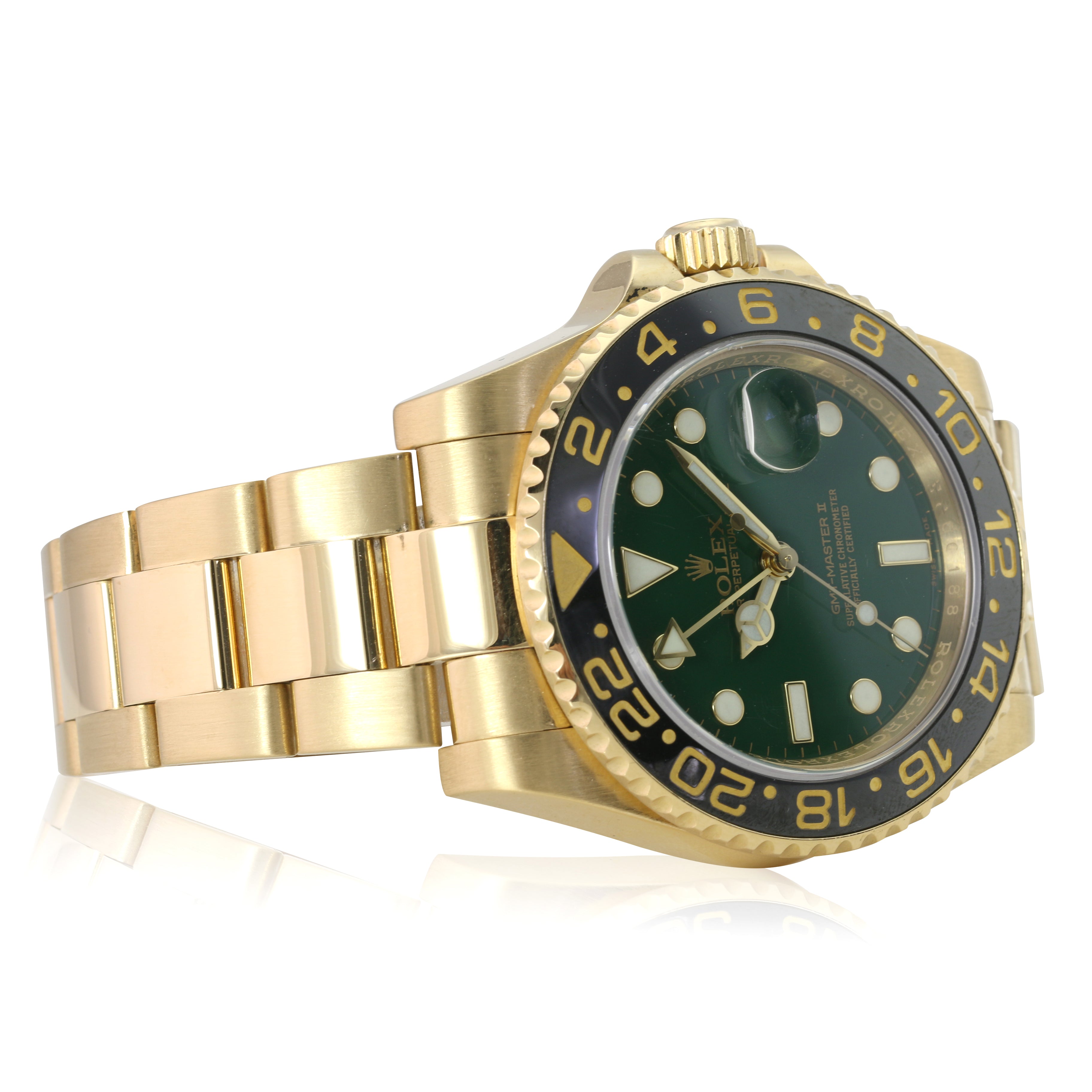 Rolex GMT-Master II Green Dial Oyster Band 116718 - luxuriantconcierge