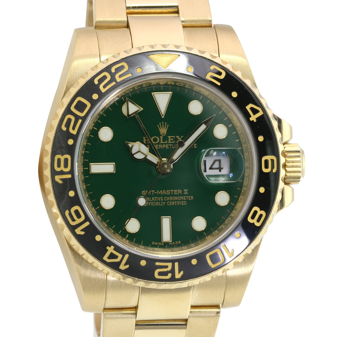 Rolex GMT-Master II Green Dial Oyster Band 116718 - luxuriantconcierge
