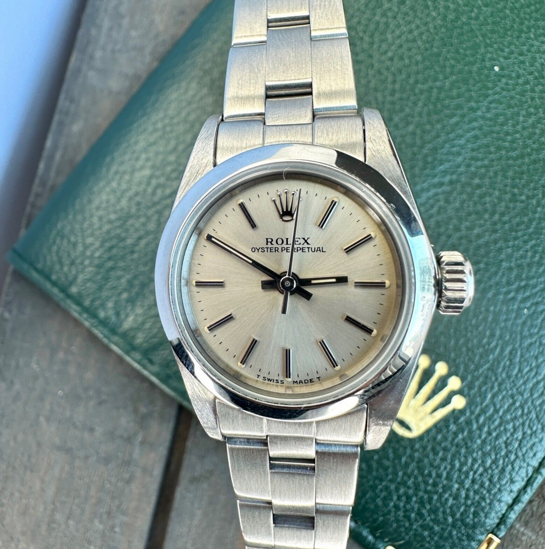 Rolex Ladies Oyster Perpetual Index Silver 67180 24MM Steel watch - luxuriantconcierge