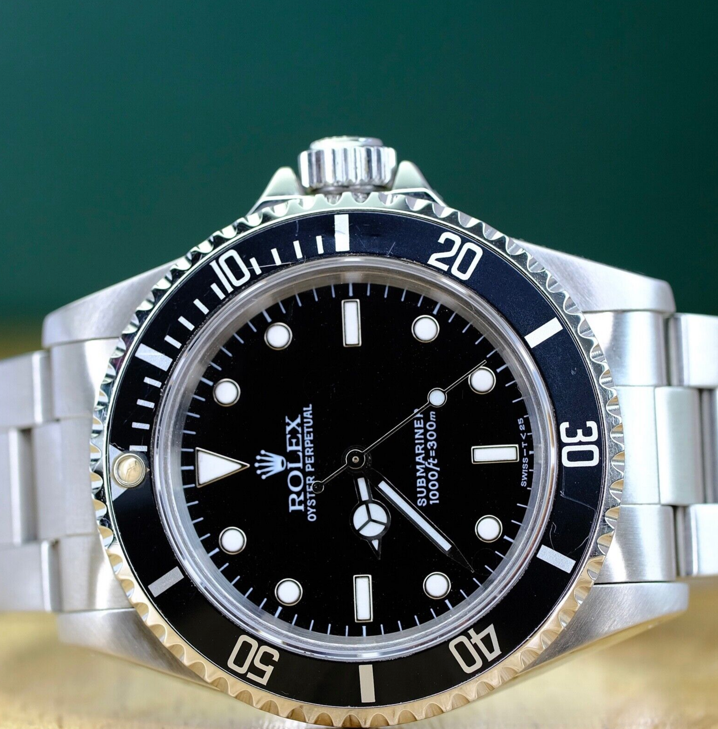 Rolex Mens Black  Submariner Steel  Watch 14060M B&P - luxuriantconcierge