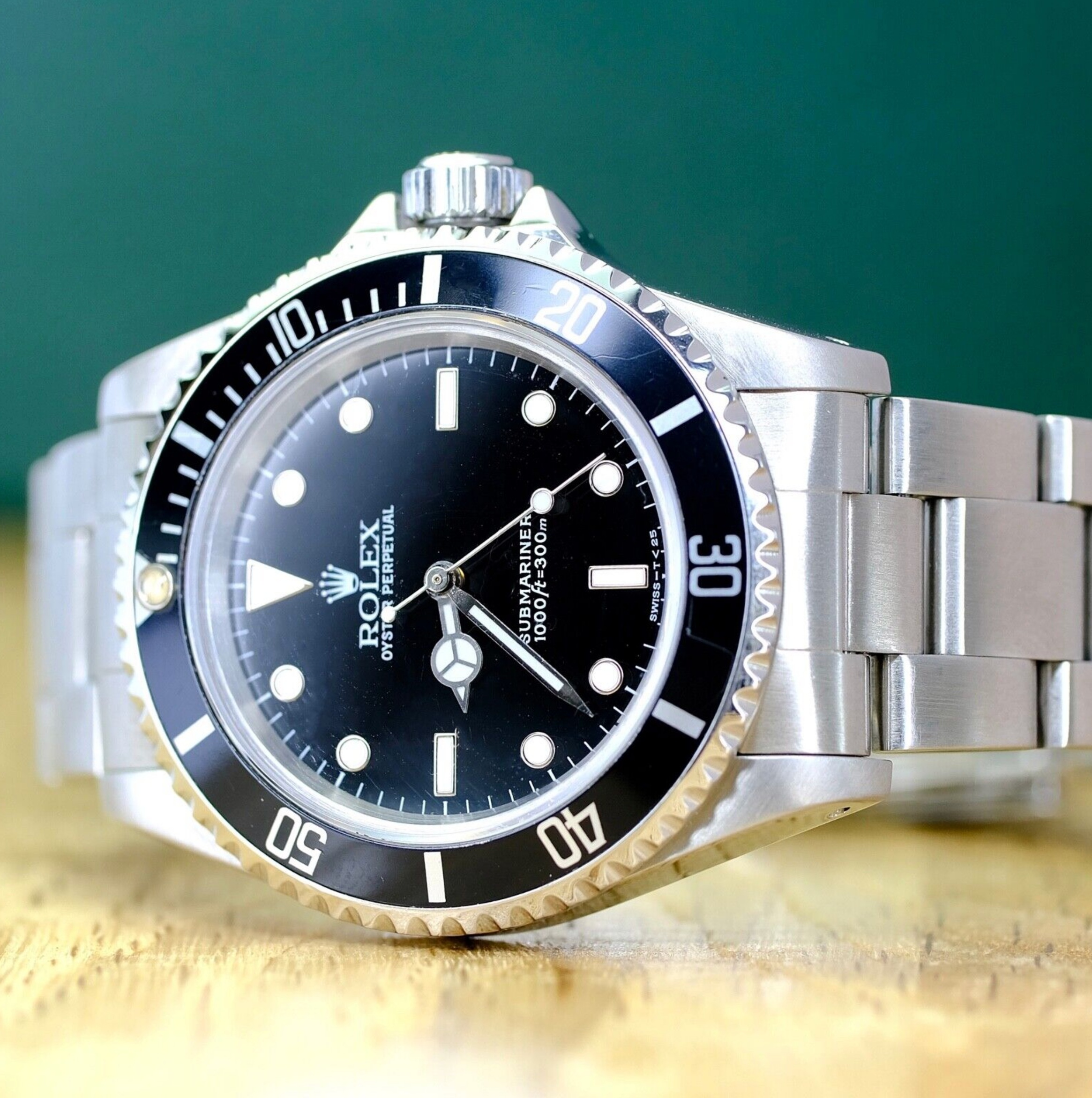 Rolex Mens Black  Submariner Steel  Watch 14060M B&P - luxuriantconcierge