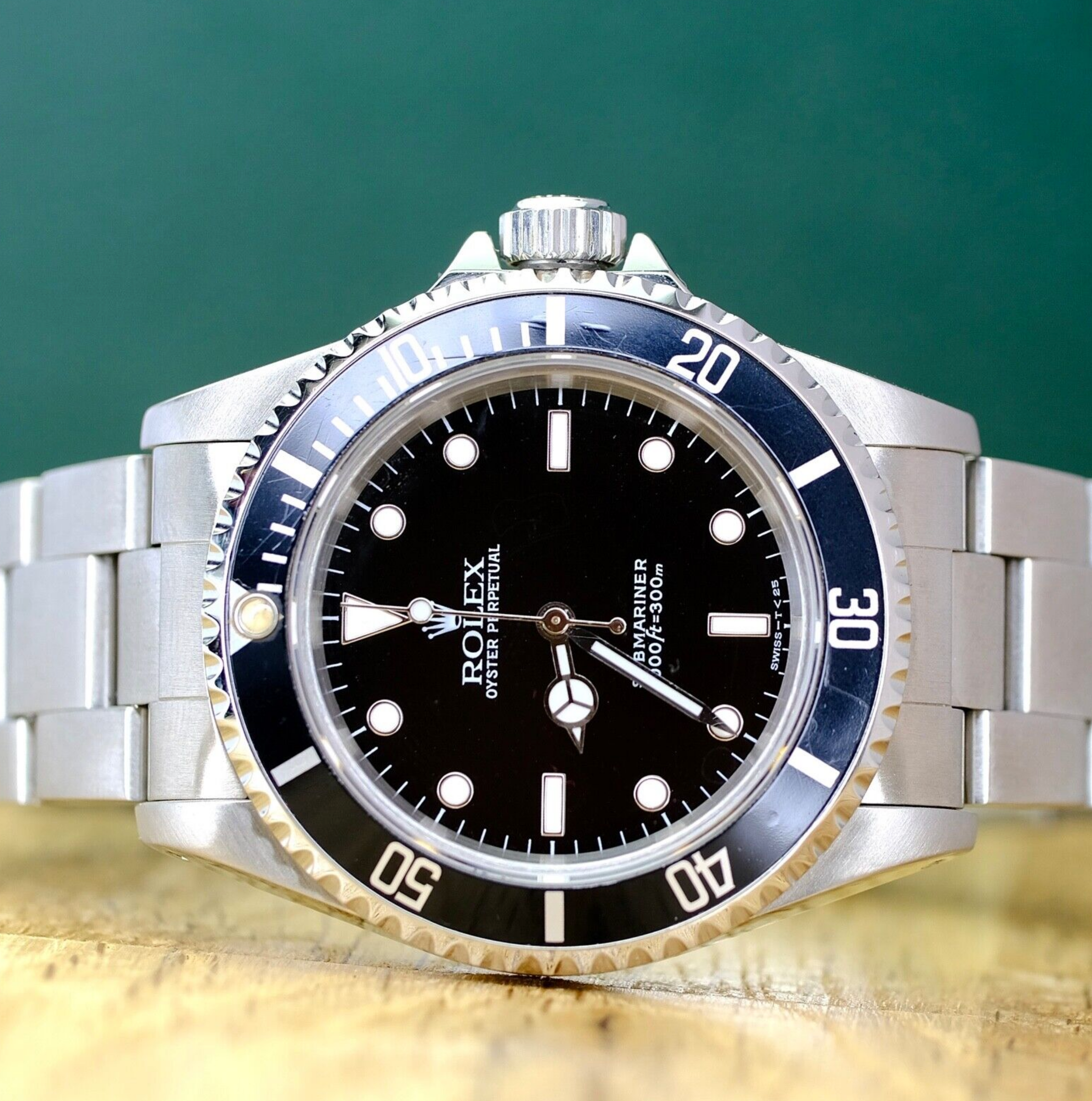 Rolex Mens Black  Submariner Steel  Watch 14060M B&P - luxuriantconcierge