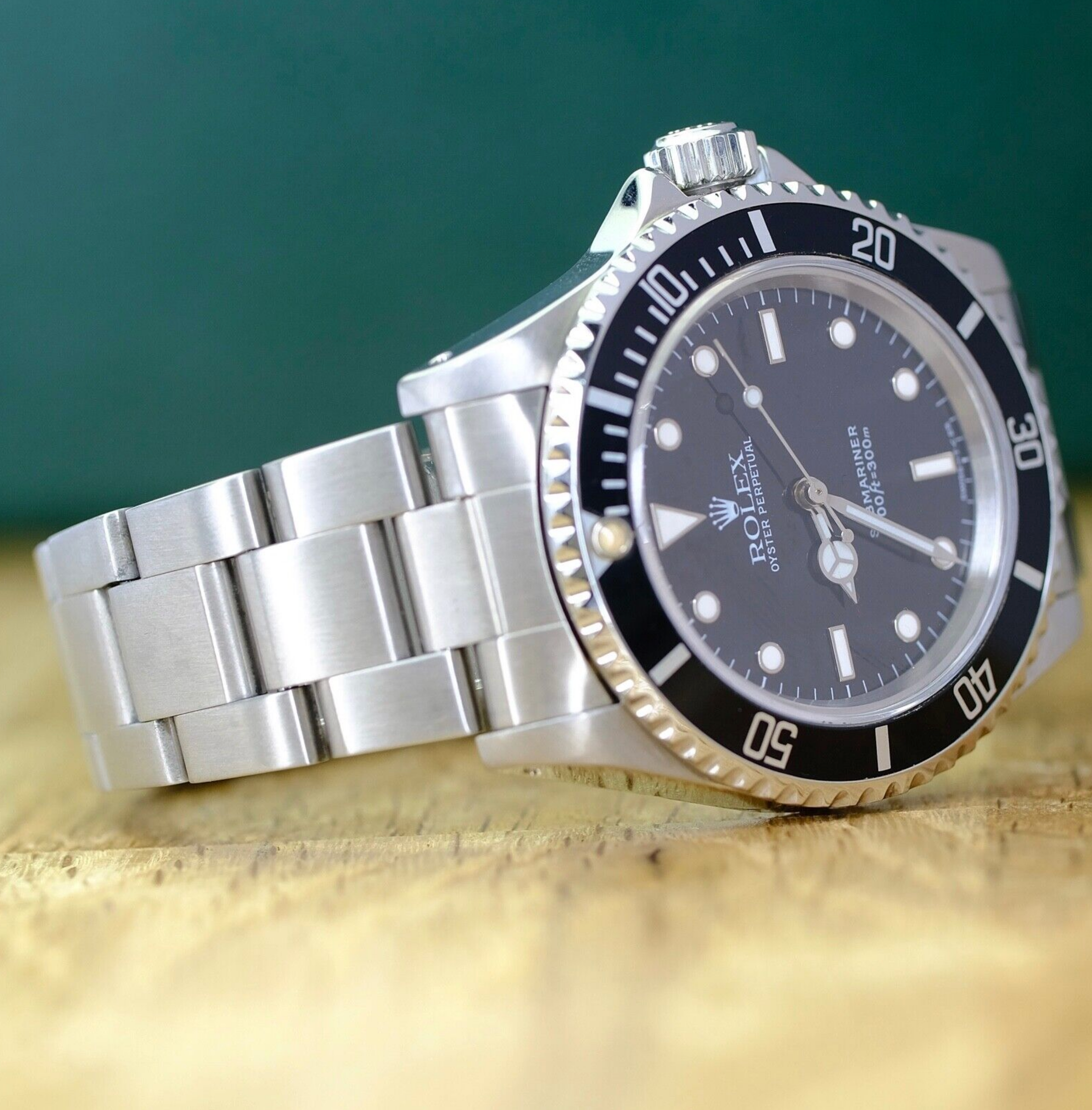 Rolex Mens Black  Submariner Steel  Watch 14060M B&P - luxuriantconcierge