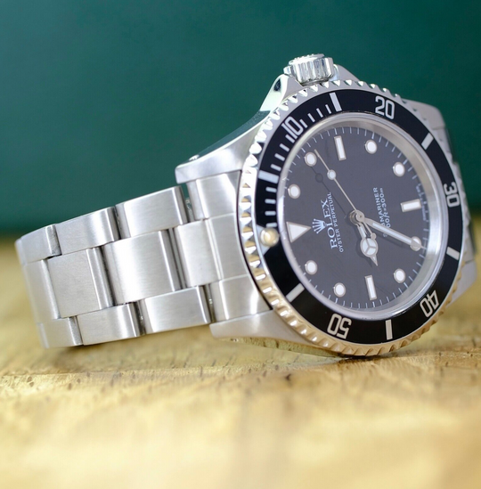 Rolex Mens Black  Submariner Steel  Watch 14060M B&P - luxuriantconcierge