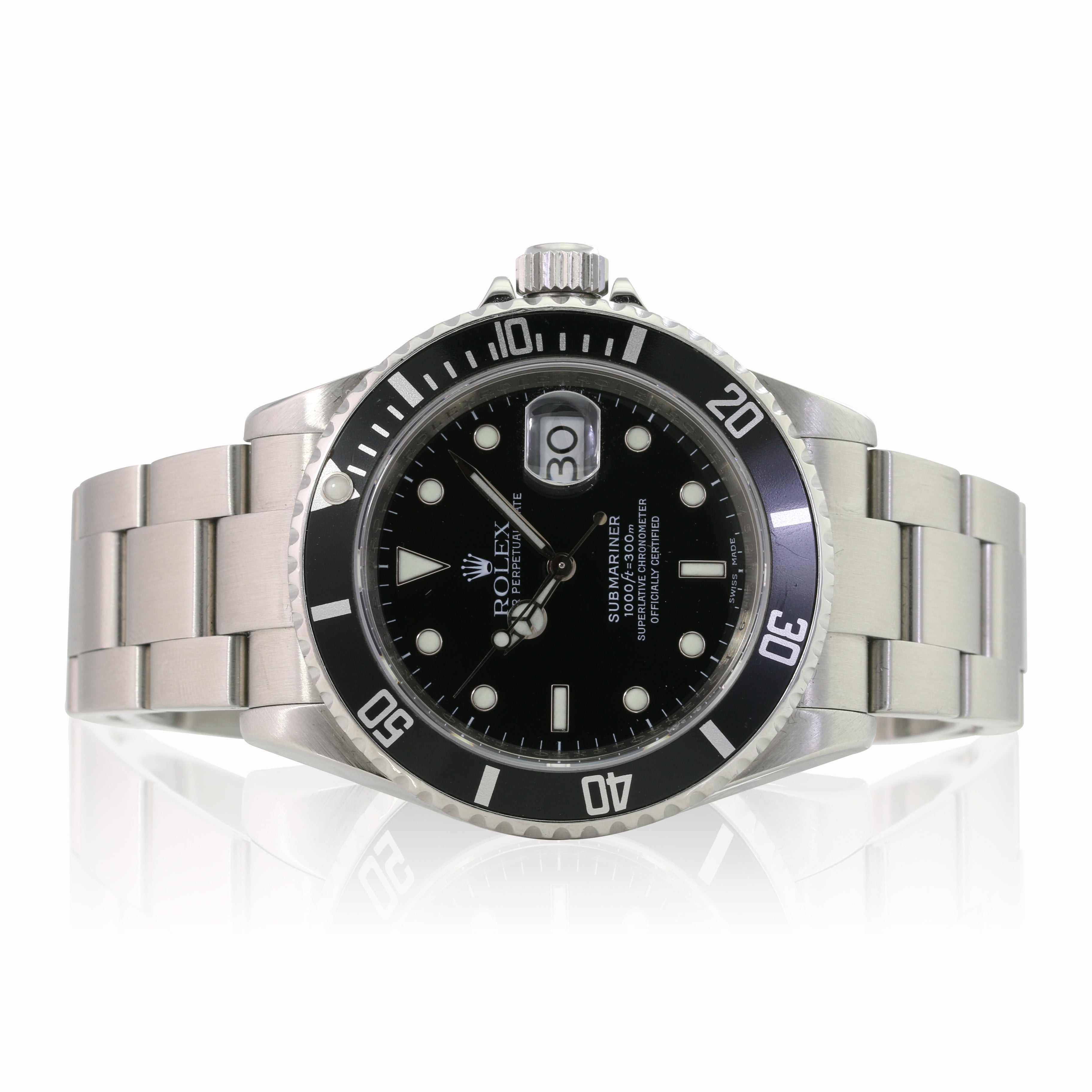 Rolex Submariner Steel Black Dial Oyster Band 16610 - luxuriantconcierge