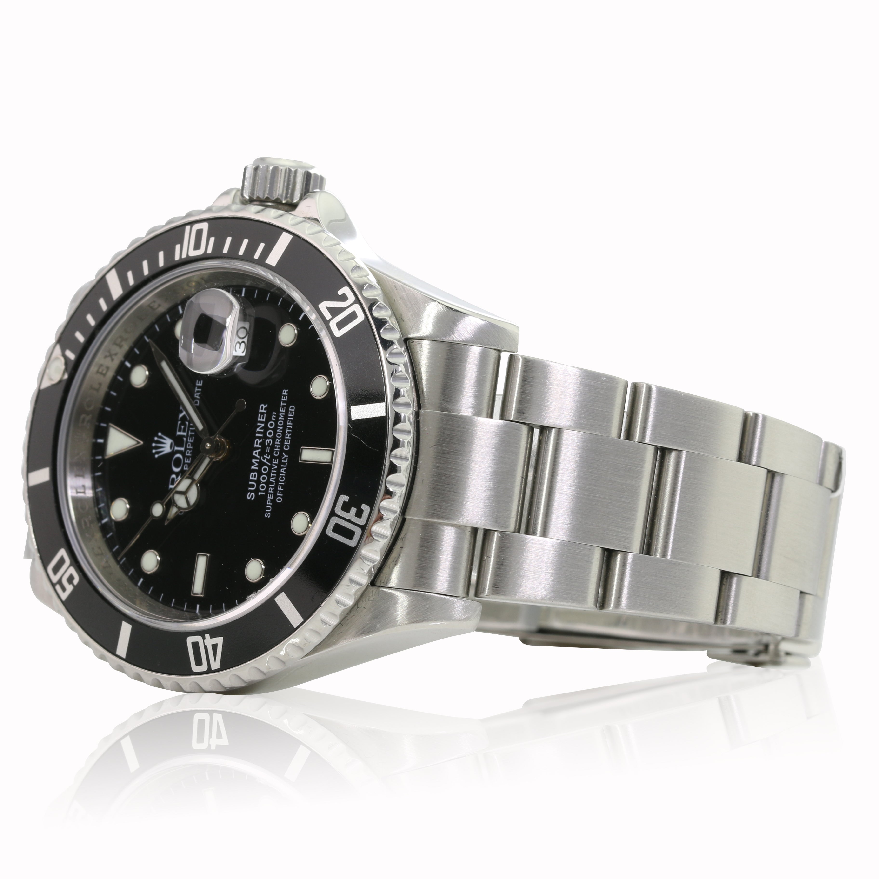 Rolex Submariner Steel Black Dial Oyster Band 16610 - luxuriantconcierge