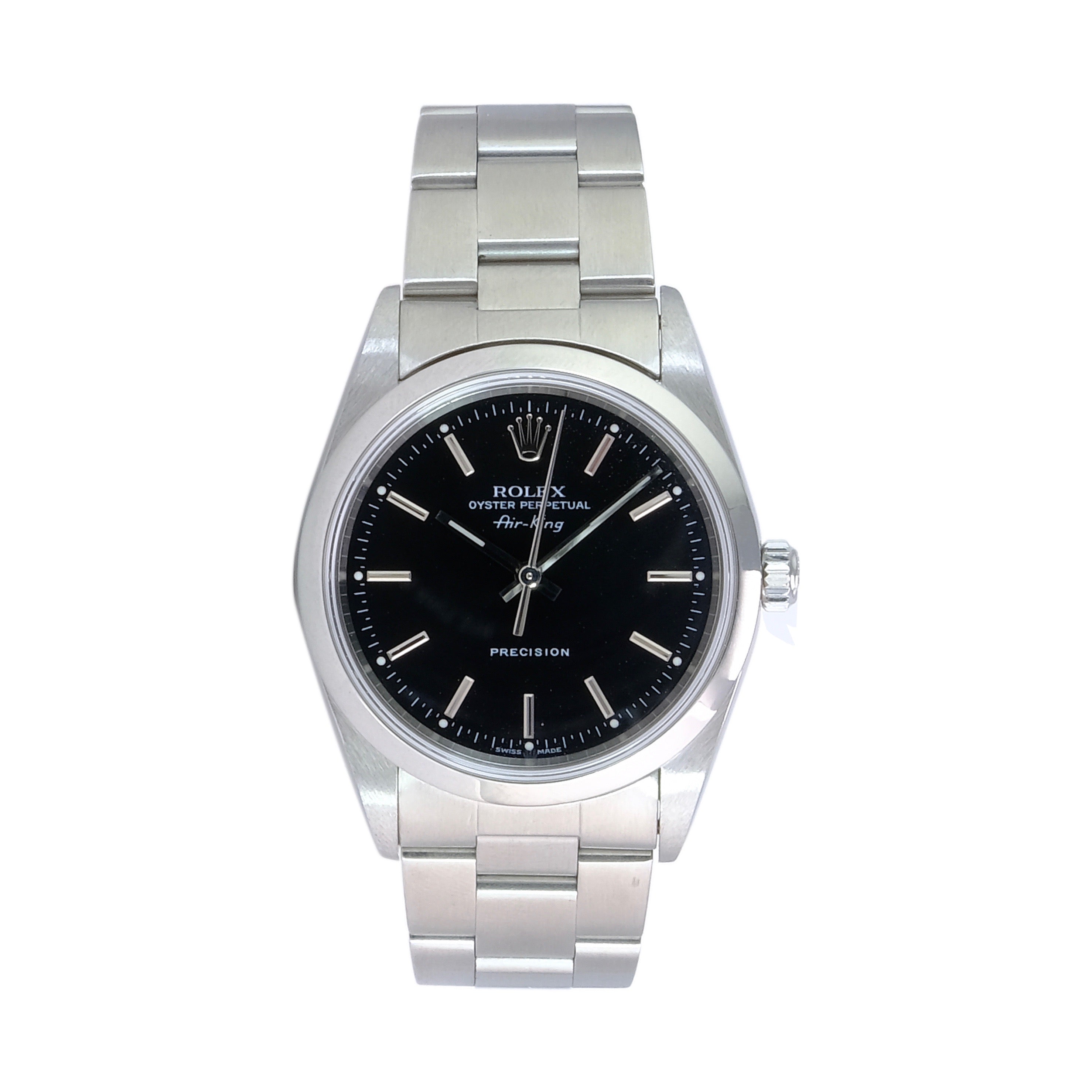 Rolex Air-King Black Index Oyster Band 14000 - luxuriantconcierge