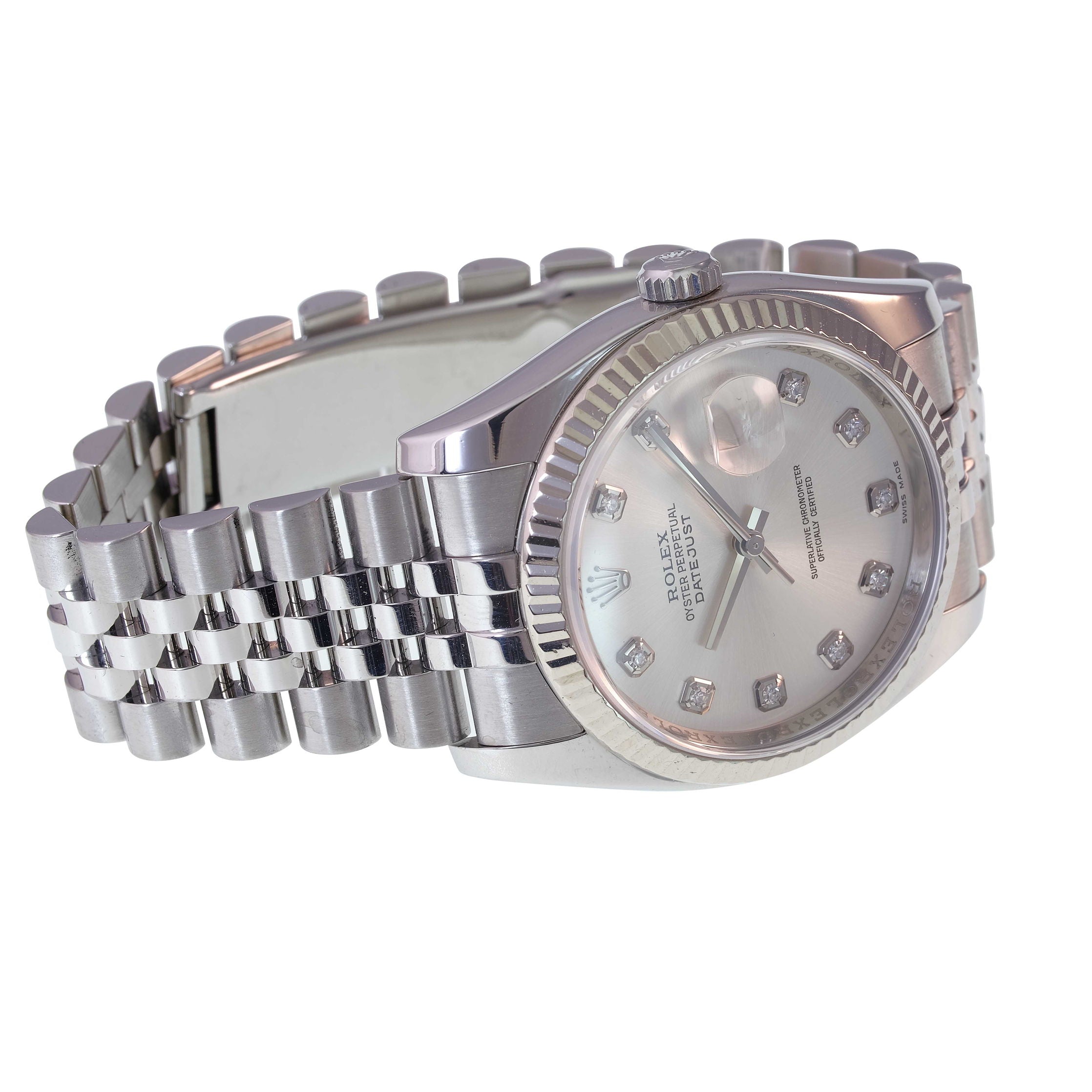 Datejust 36mm Silver Diamond Jubilee Band 116234 - luxuriantconcierge