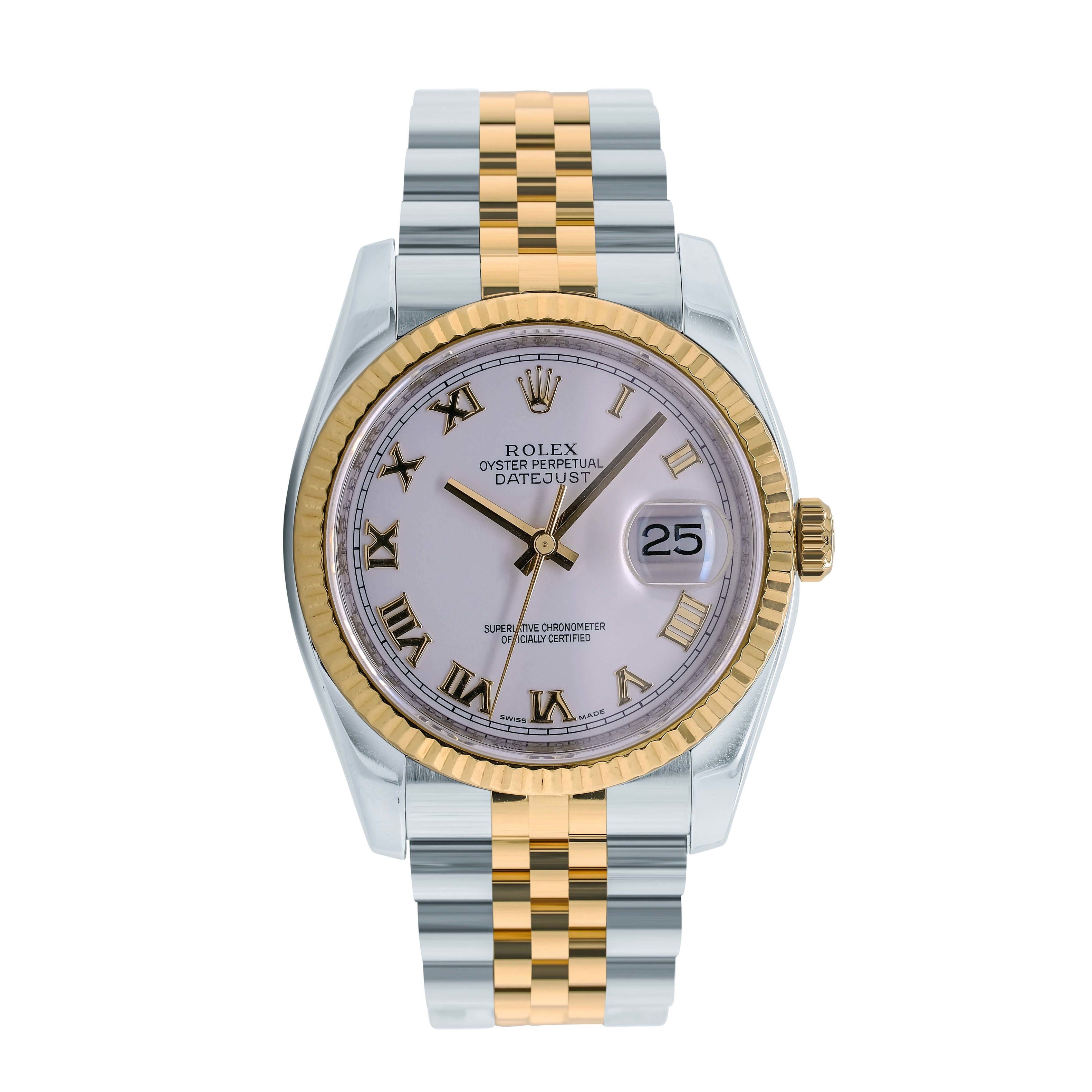 Rolex Datejust White Roman Jubilee 116233 - luxuriantconcierge