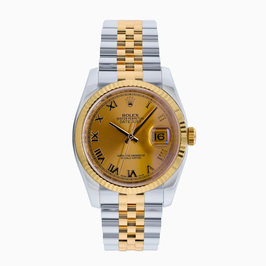 Rolex Datejust Champagne Roman Jubilee 116233 - luxuriantconcierge